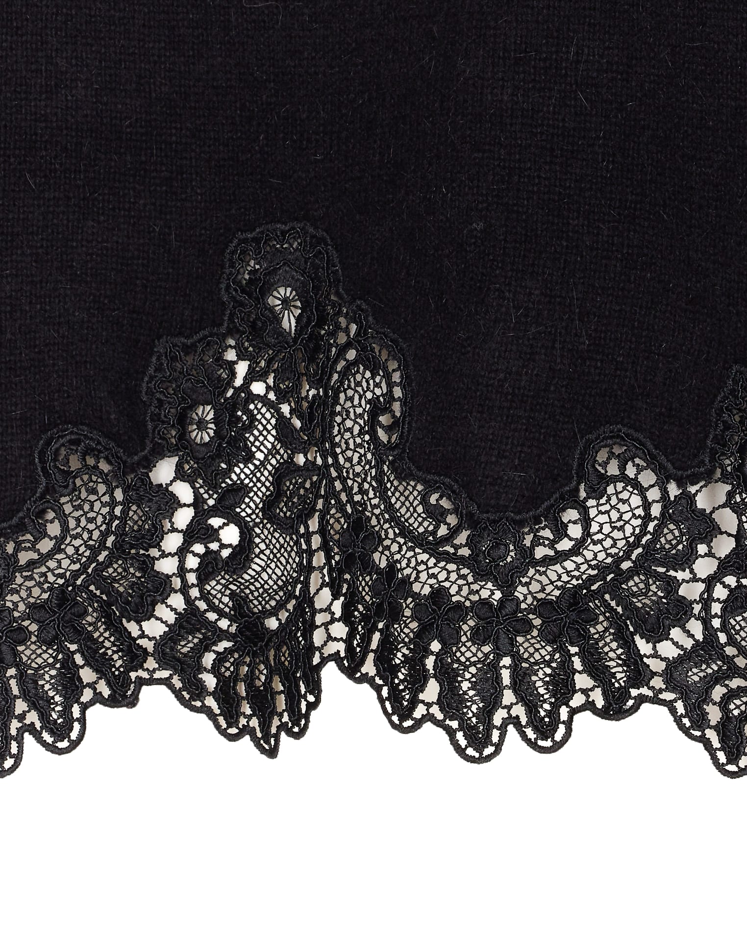 Twinset Lace Detail Sweater In Black
