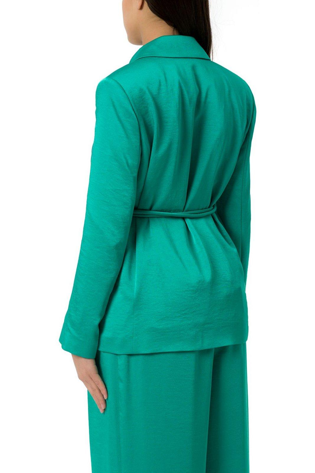 LIU •JO PEAK-LAPELS SATIN BLAZER