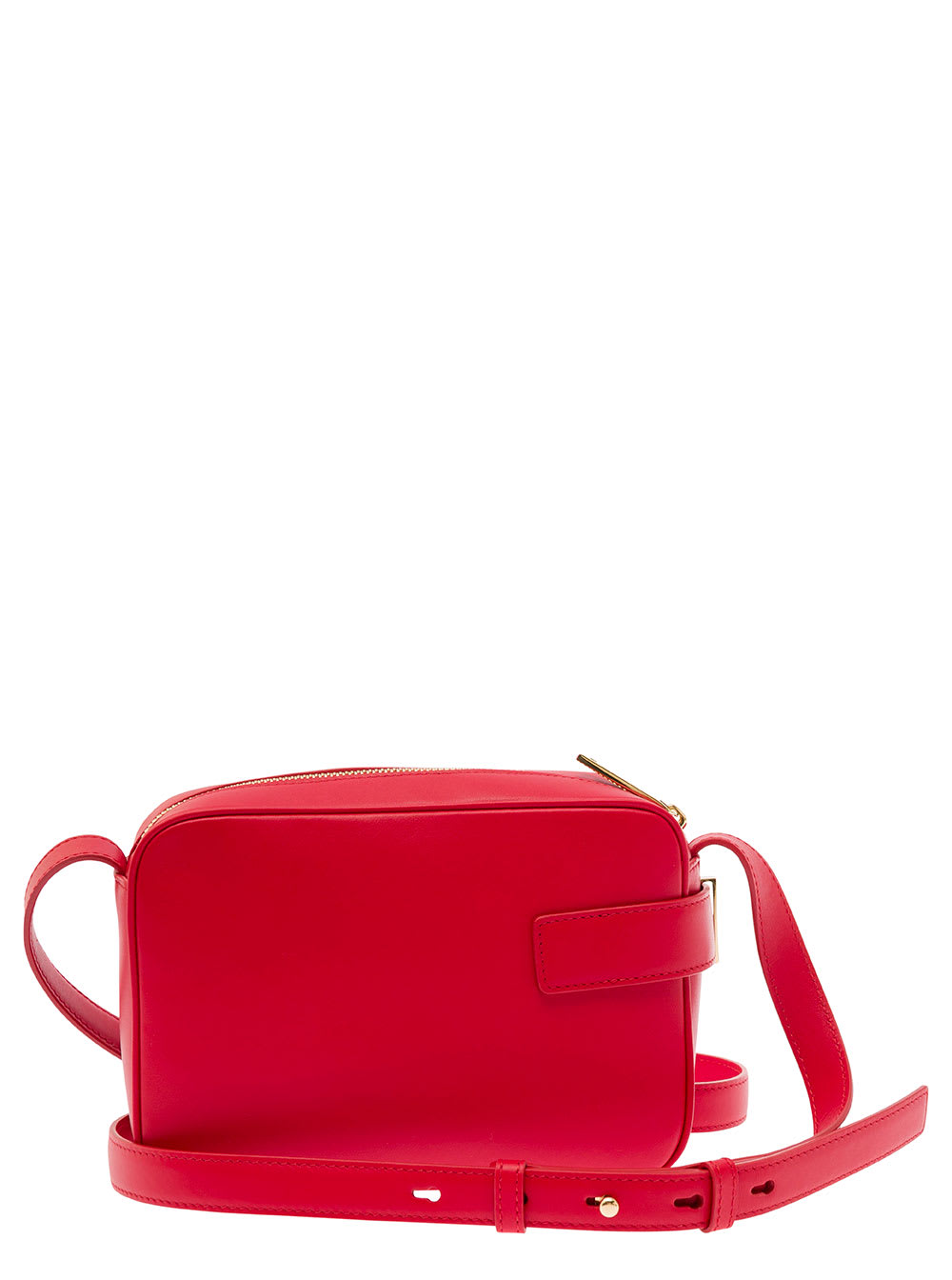 Shop Ferragamo Camera Case S Red Crossbody Bag With Gancini Buckle In Leather Woman