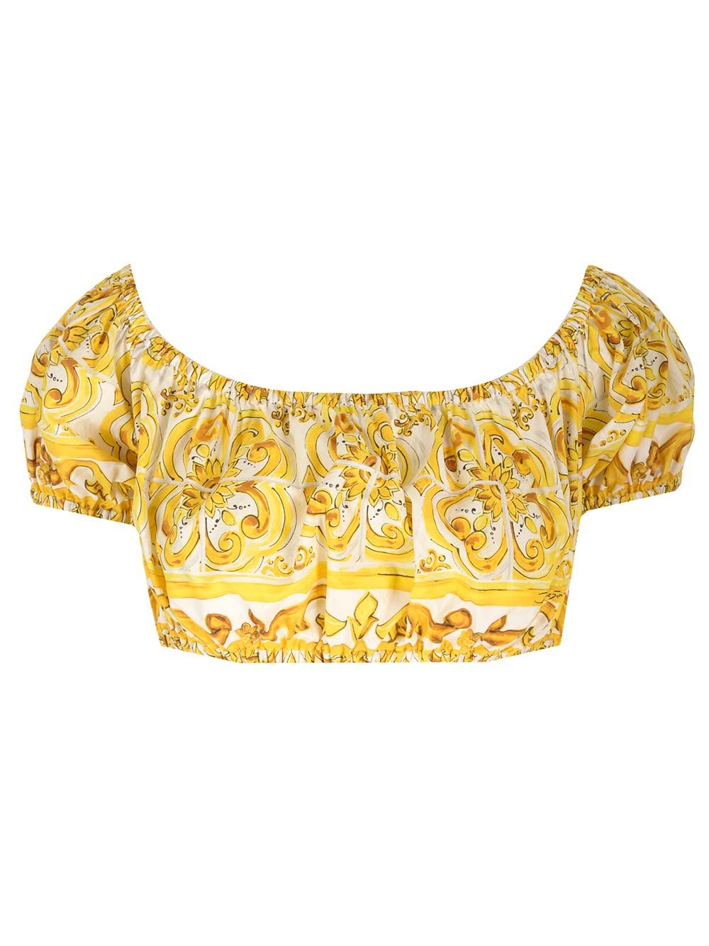 Shop Dolce & Gabbana Crop Top In Yellow