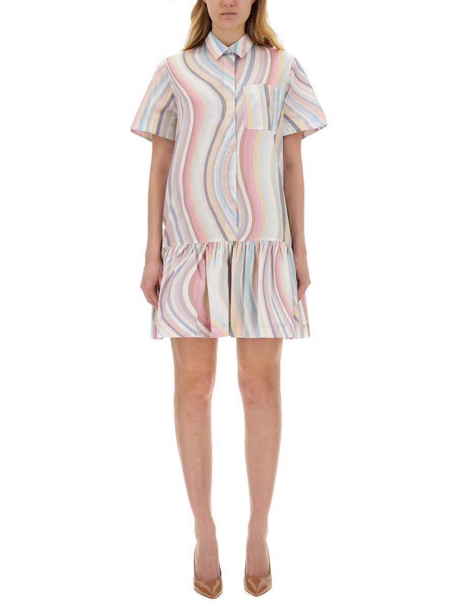 Shop Ps By Paul Smith Swirl Chemisier Dress In Multicolour
