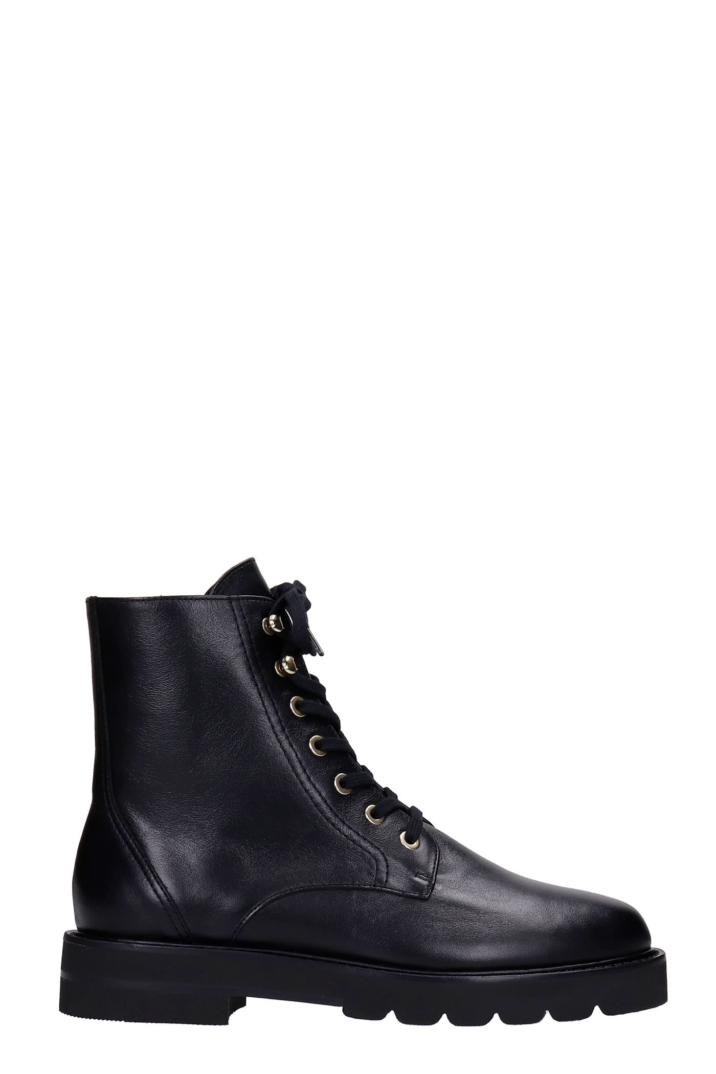 Stuart Weitzman Mila Lif Combat Boots In Black Leather