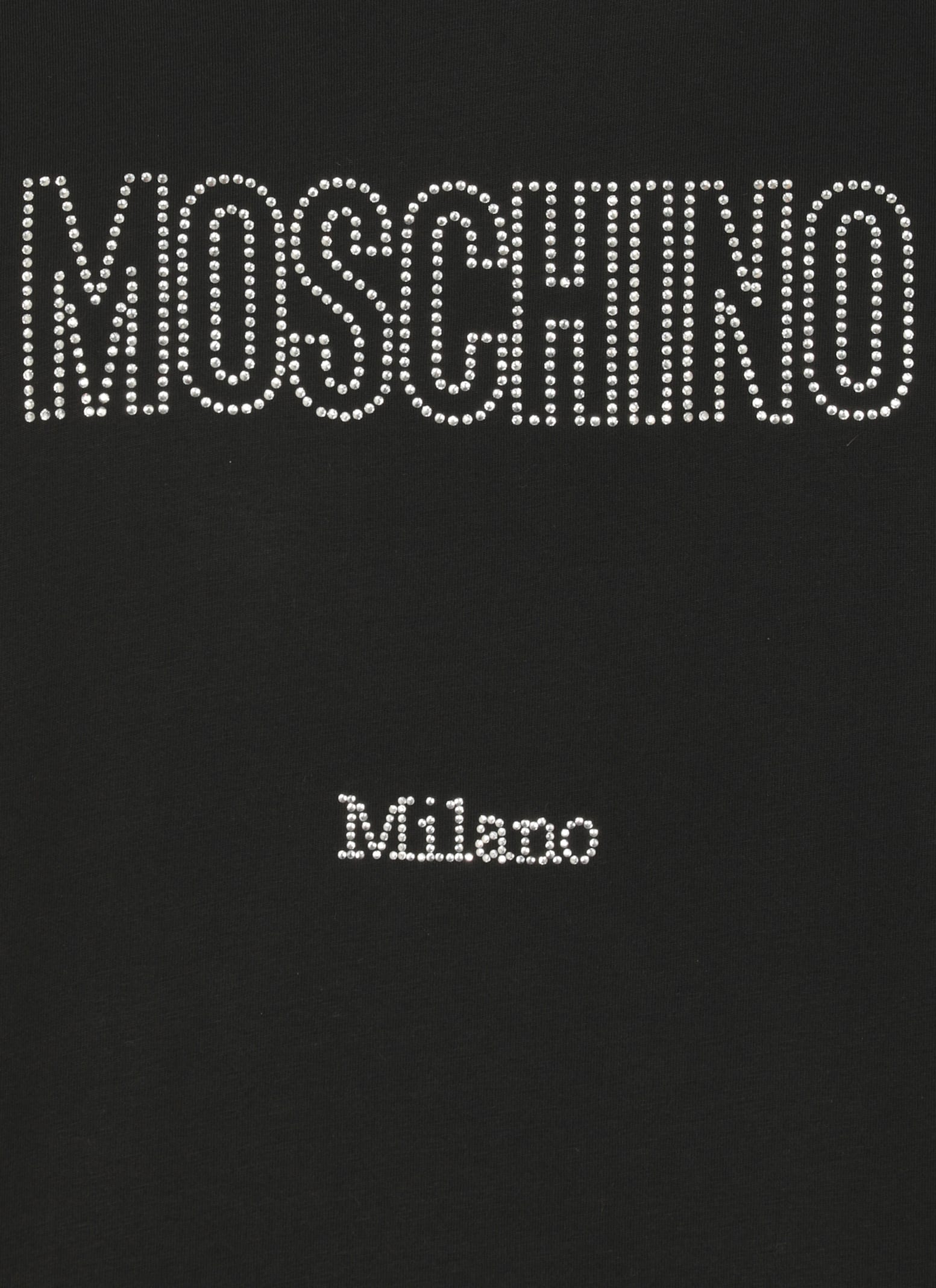 Moschino Cotton Hoodie With Drawstrings And Kangaroo Pocket In Black