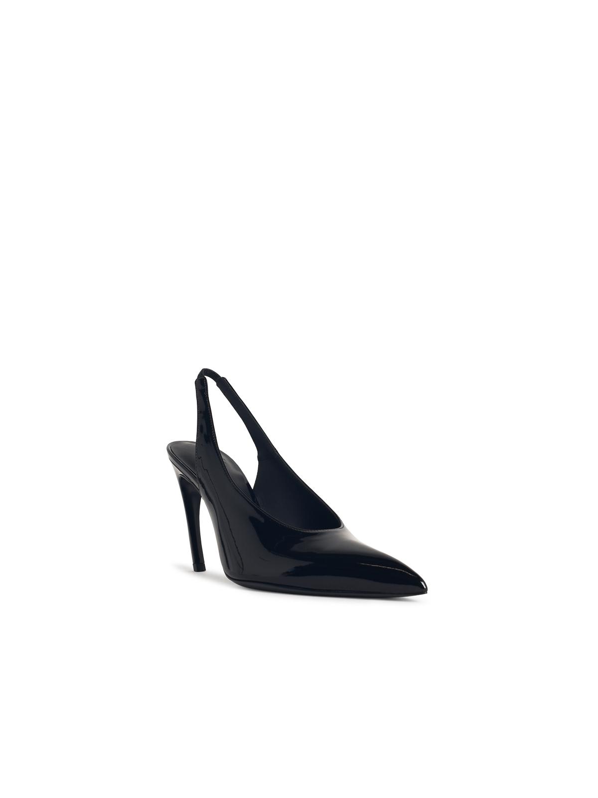 Attico Slingback Viper In Black Synthetic Paint In Black