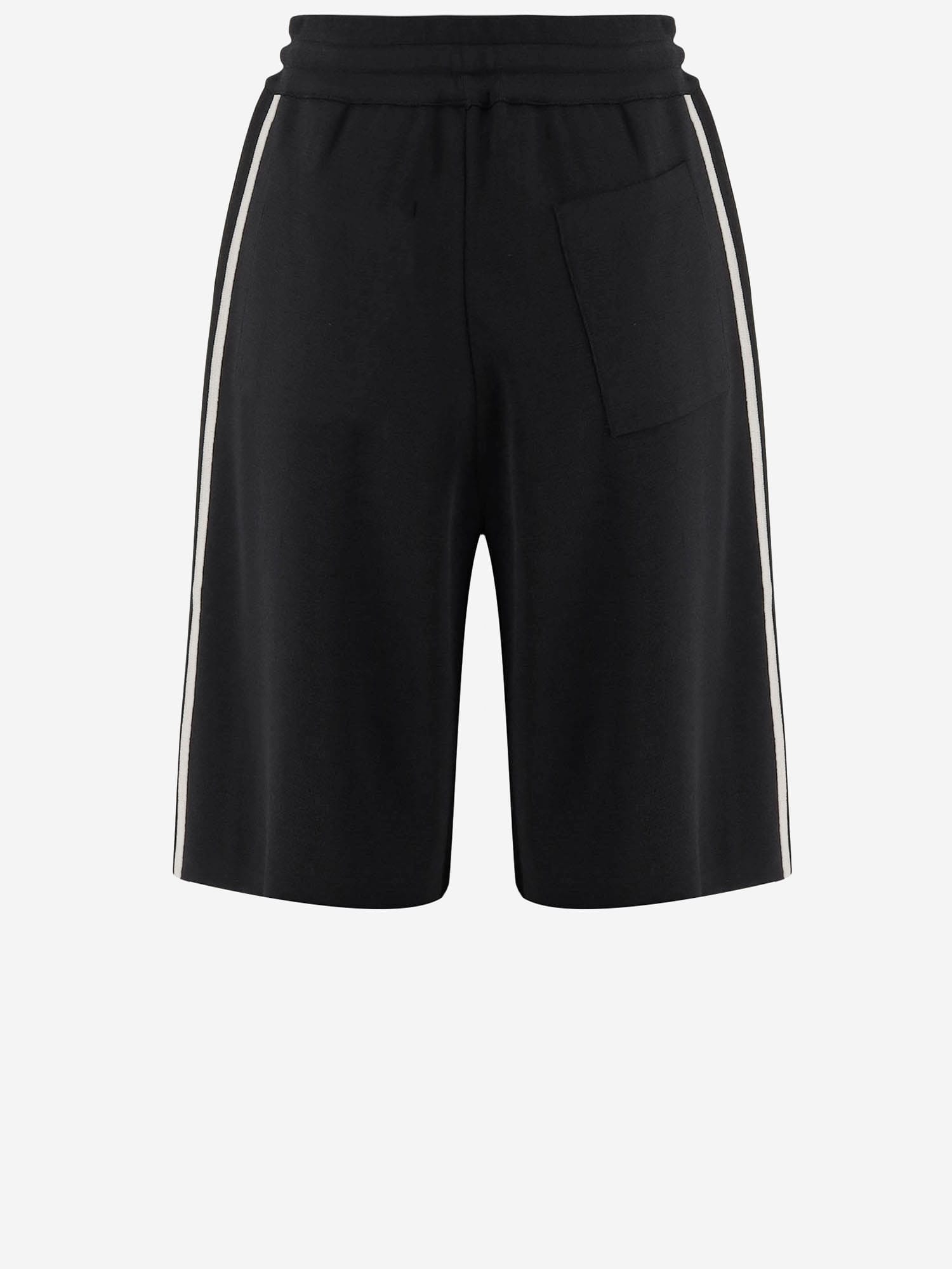 Autry Viscose Blend Logo Short Pants In Black