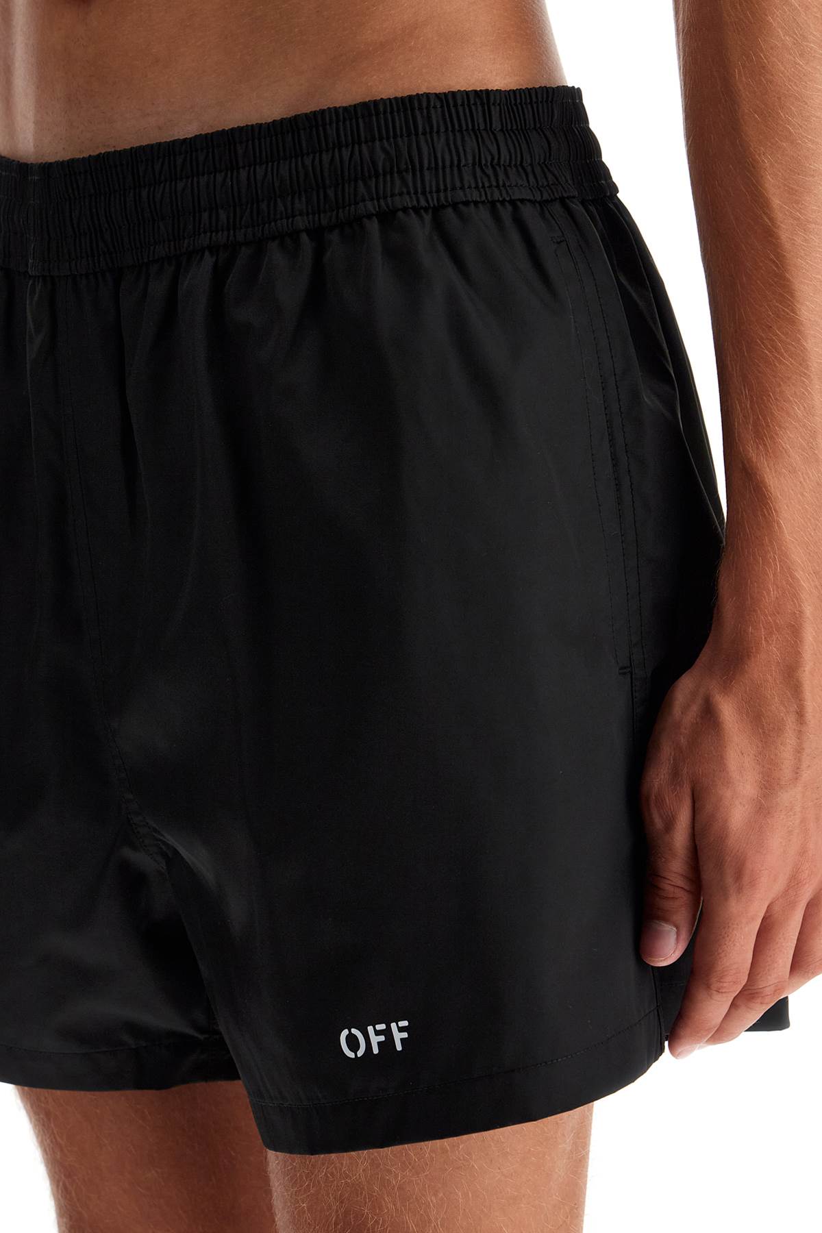 Shop Off-white Surfer Sea Bermuda Shorts In Black White (black)