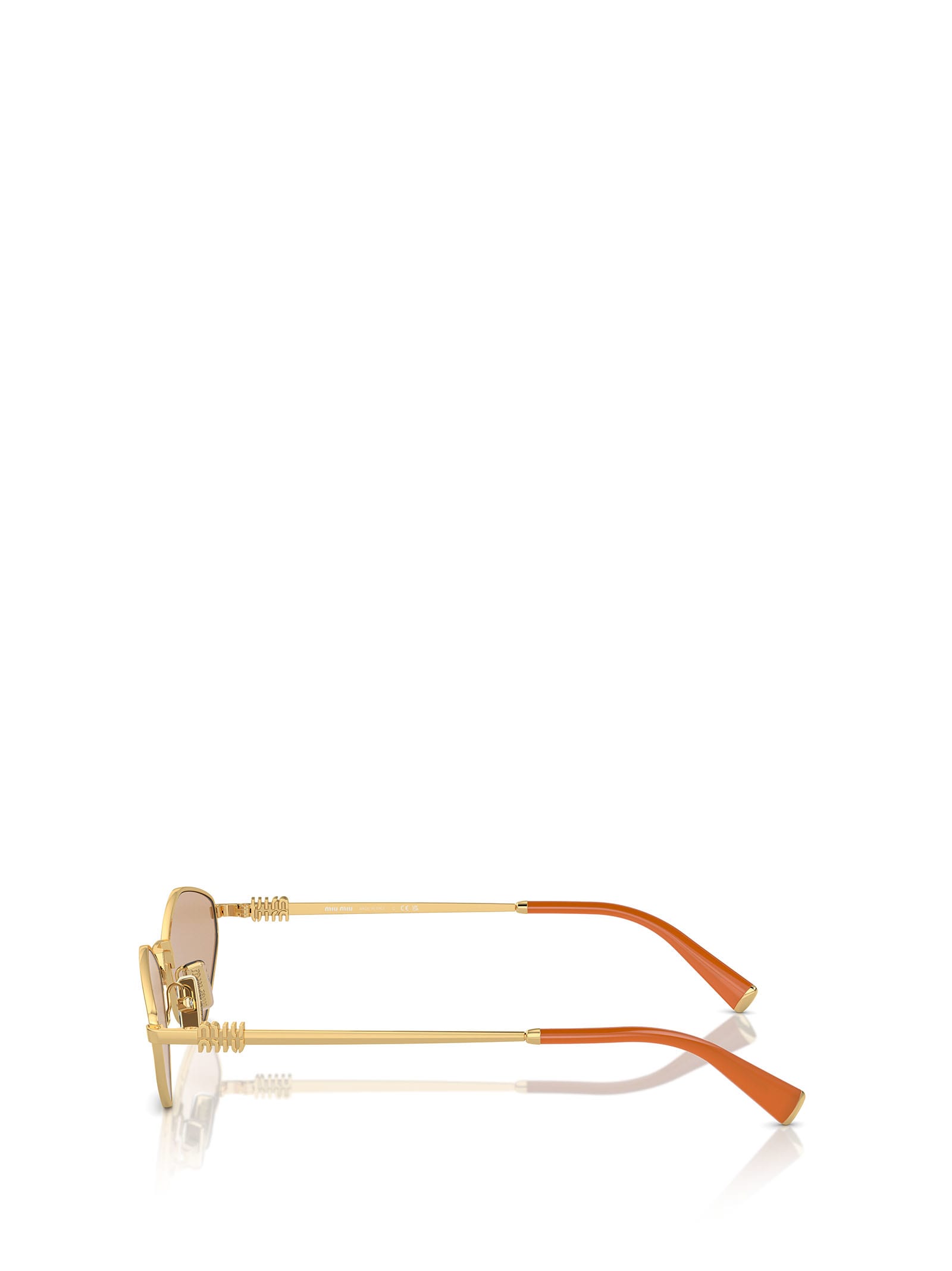 Miu Miu Womens Gold Mu 56zs Irregular-shape Metal Sunglasses