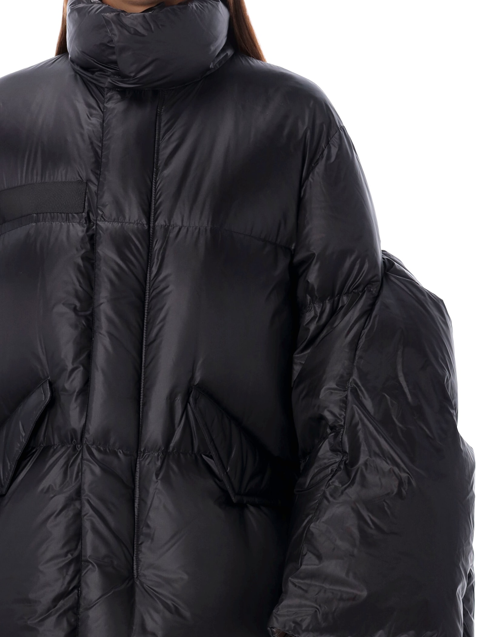 Shop Sacai Padded Down Coat In Black