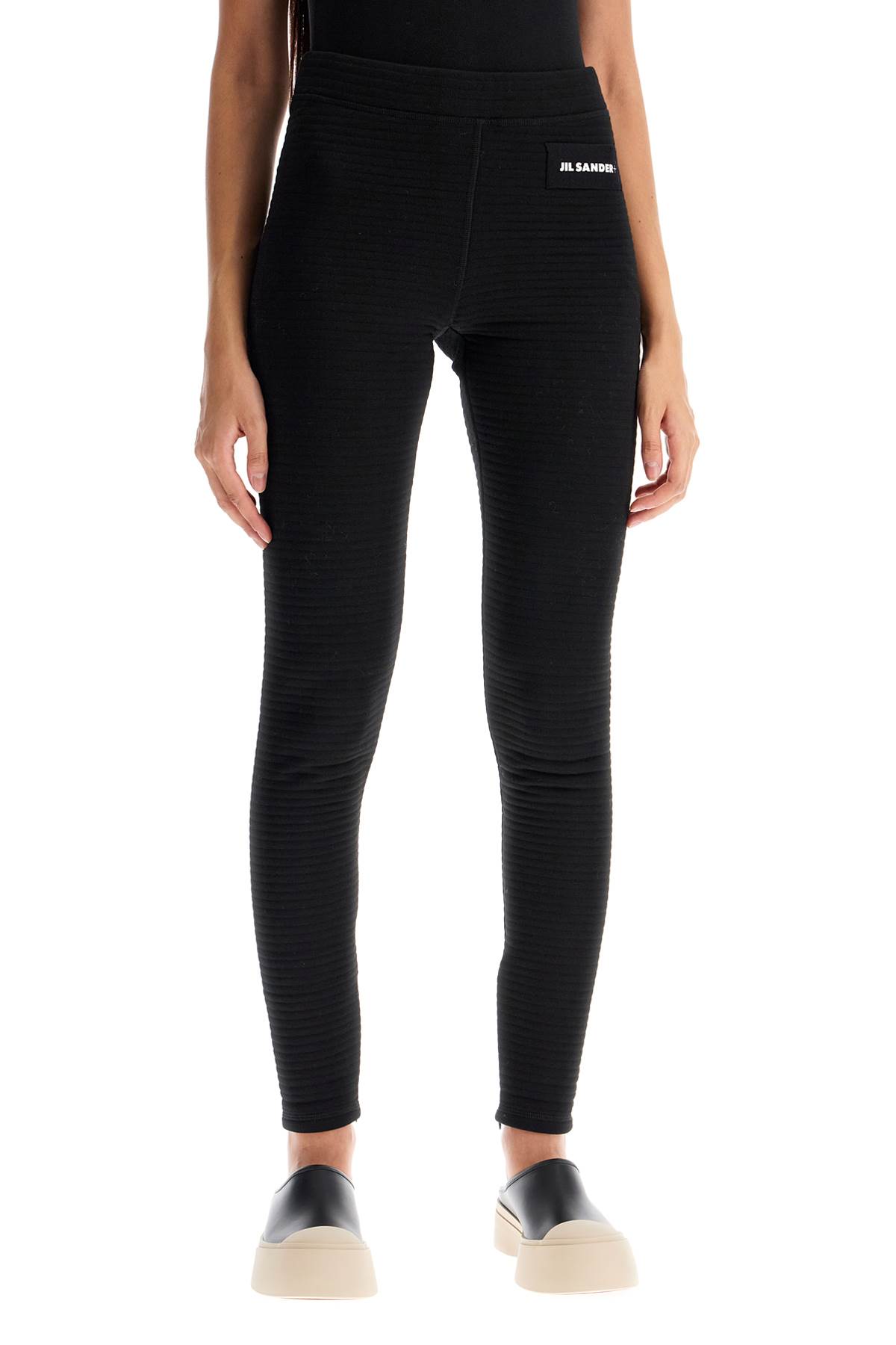 Shop Jil Sander Jersey Knit Leggings With In Black (black)