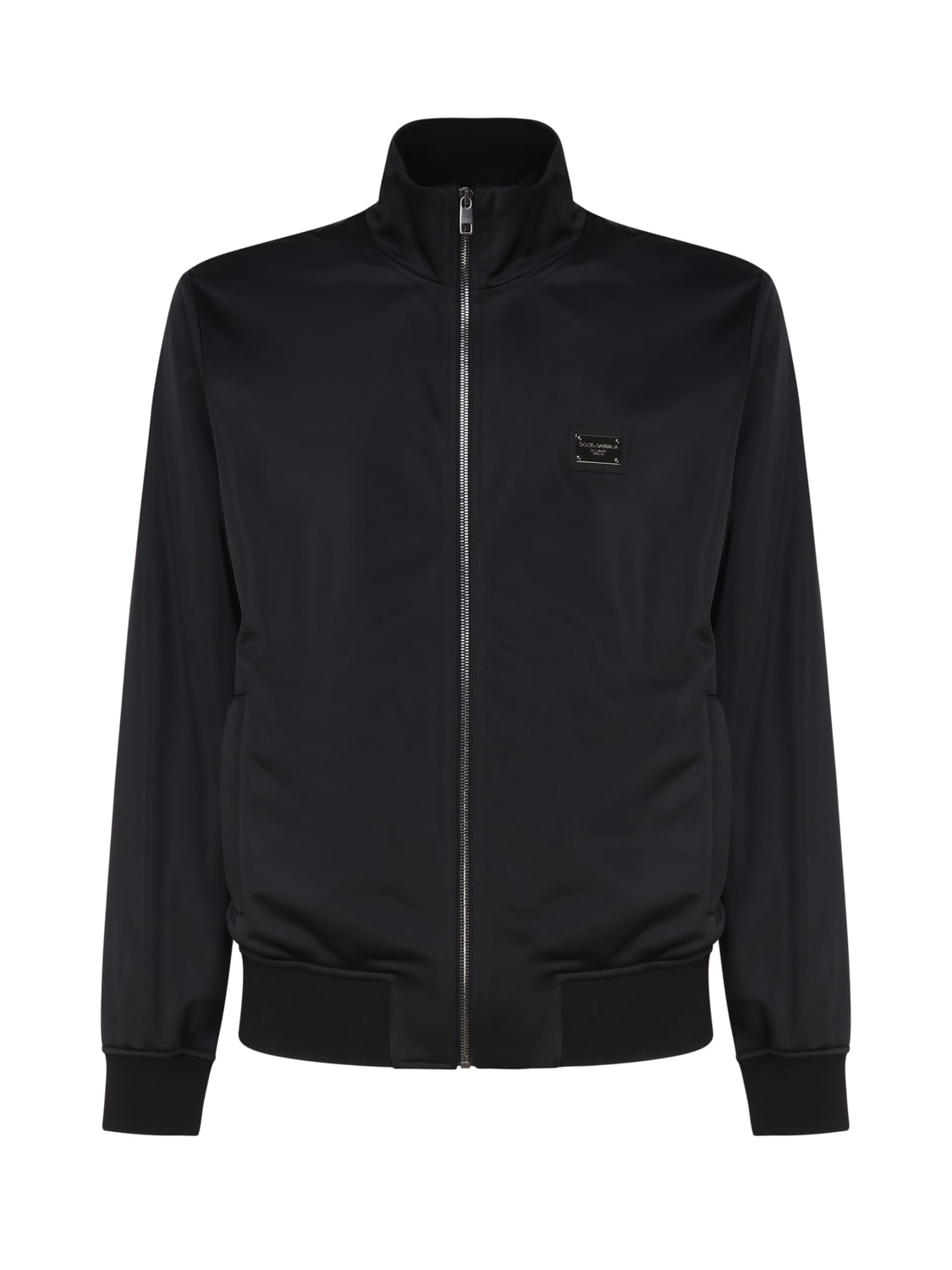 Shop Dolce & Gabbana Sweatshirt In Technical Jersey With Logoed Label In Black