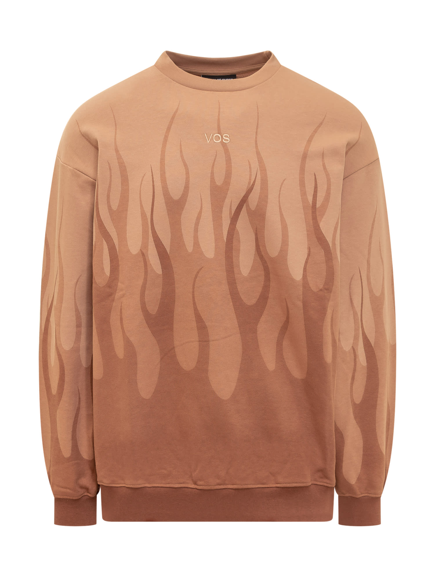 Vision Of Super Flame-printed Sweatshirt In Terracotta