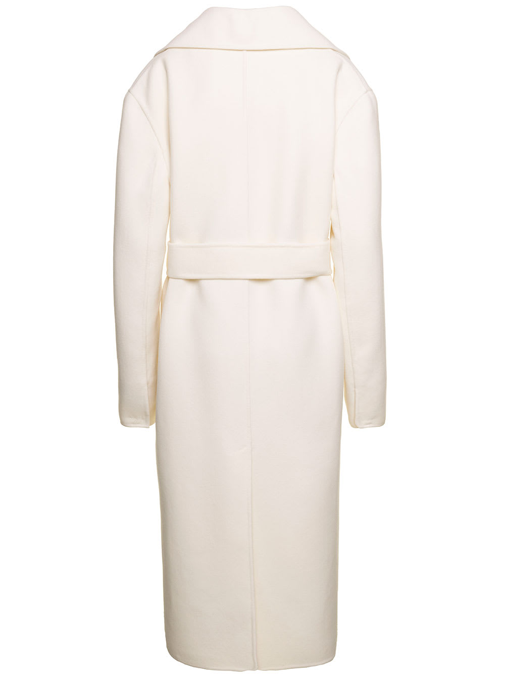 Shop Jil Sander Double Wool Coat In Cream