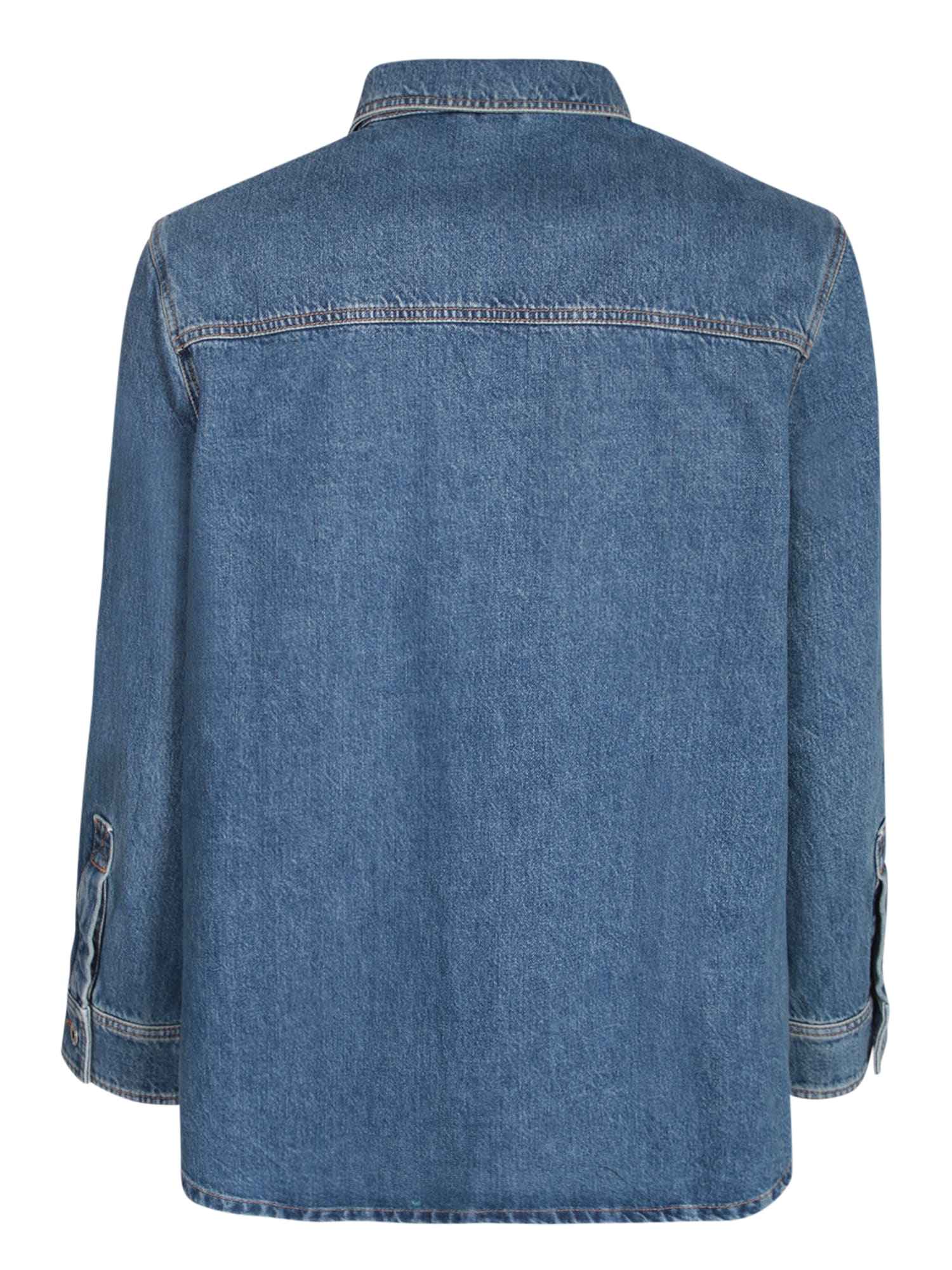 Burberry Benssen Oversize Cotton Denim Shirt In Blue