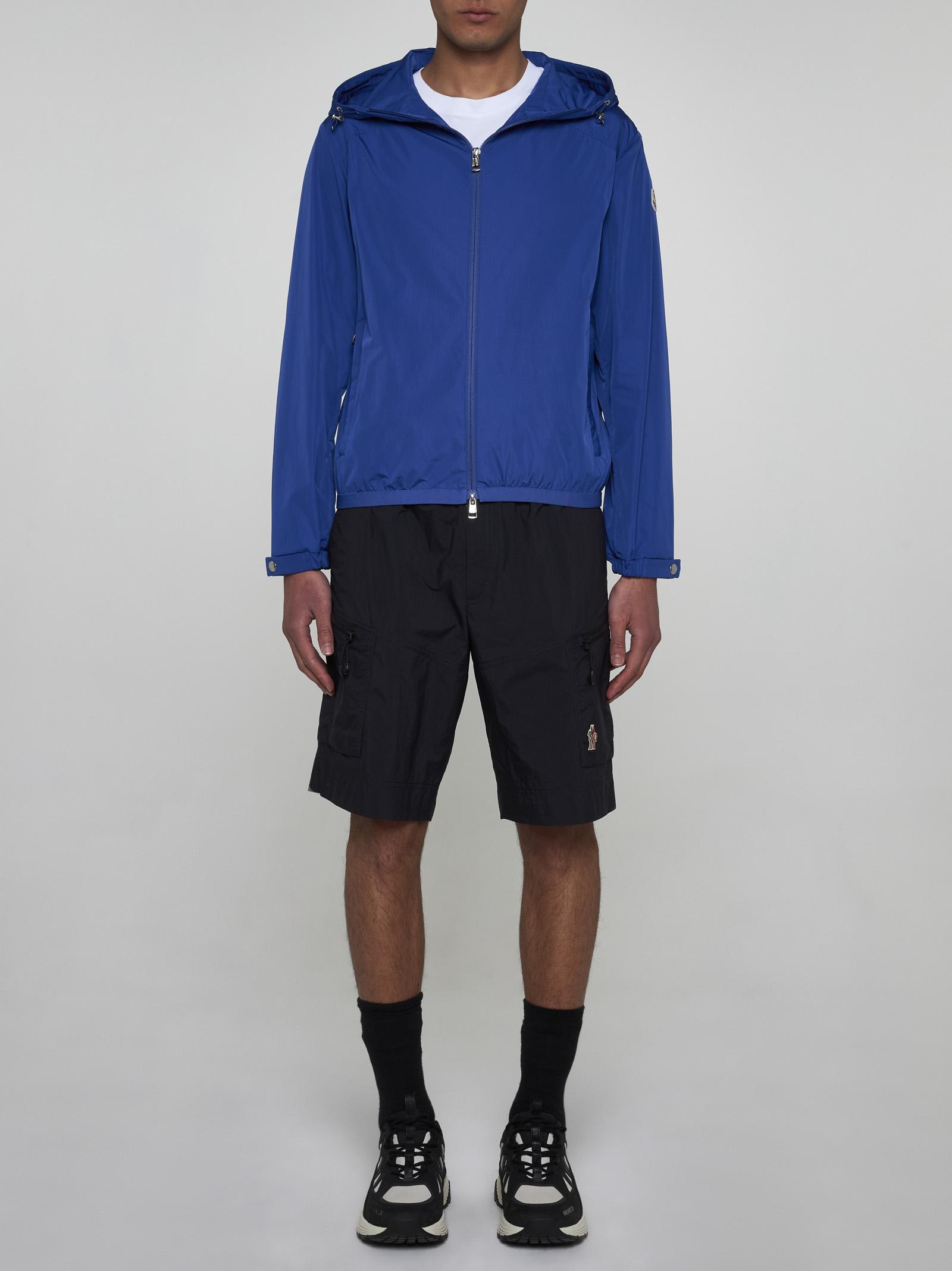 Shop Moncler Clapier Nylon Jacket In Medium Blue