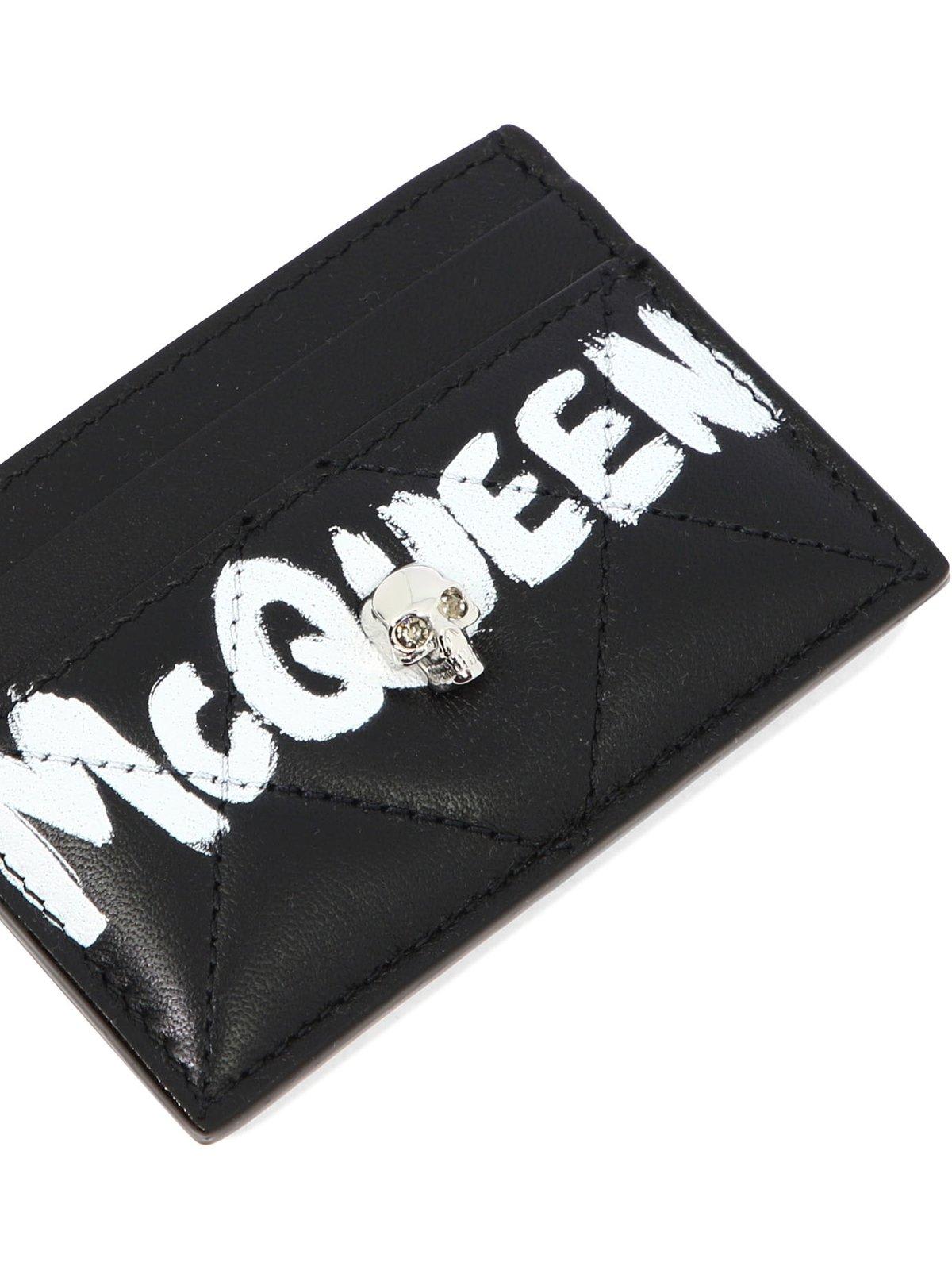 Shop Alexander Mcqueen Skull Plaque Cardholder In Black