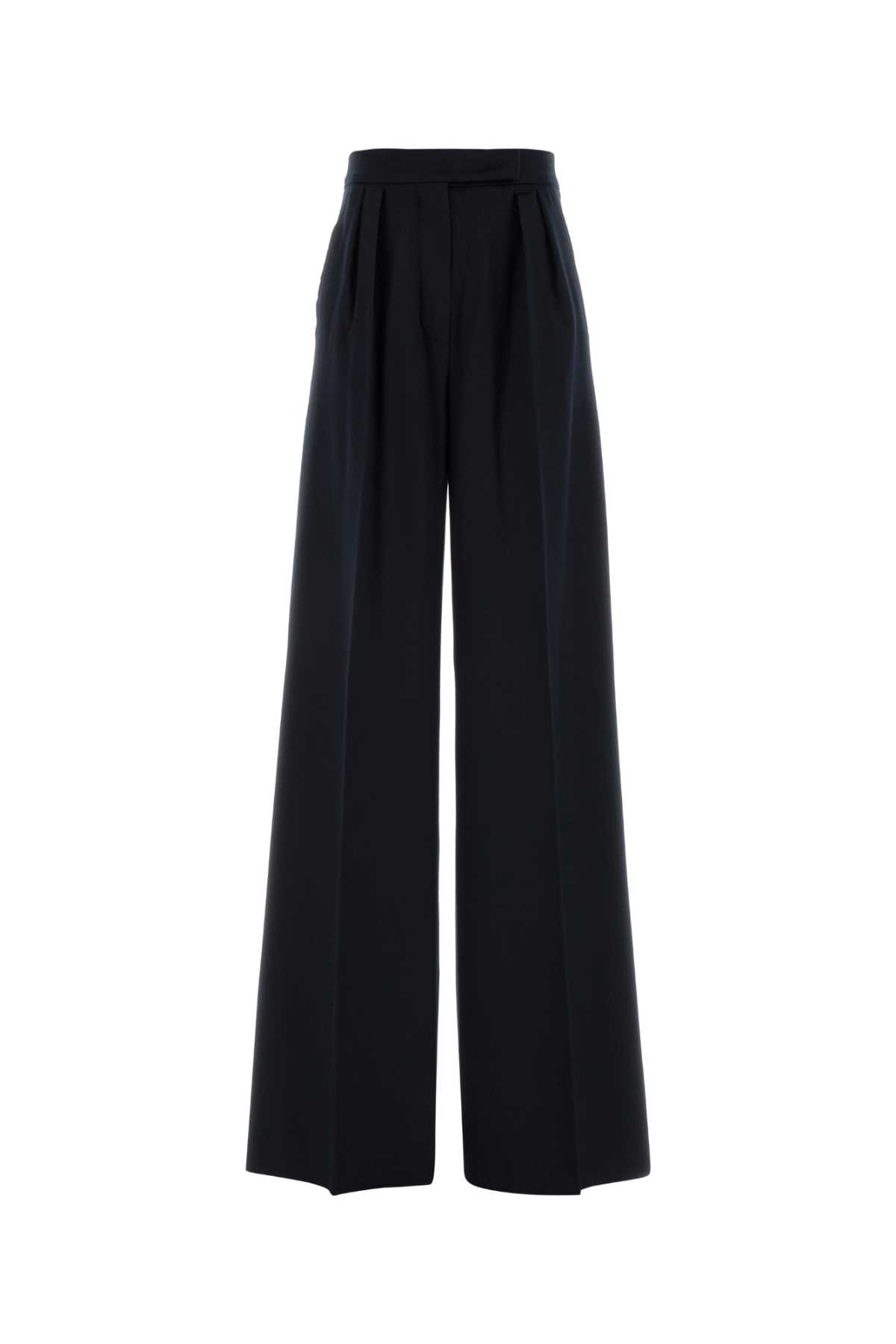 Max Mara Midnight Blue Camel Ori Wide-leg Pant In Black