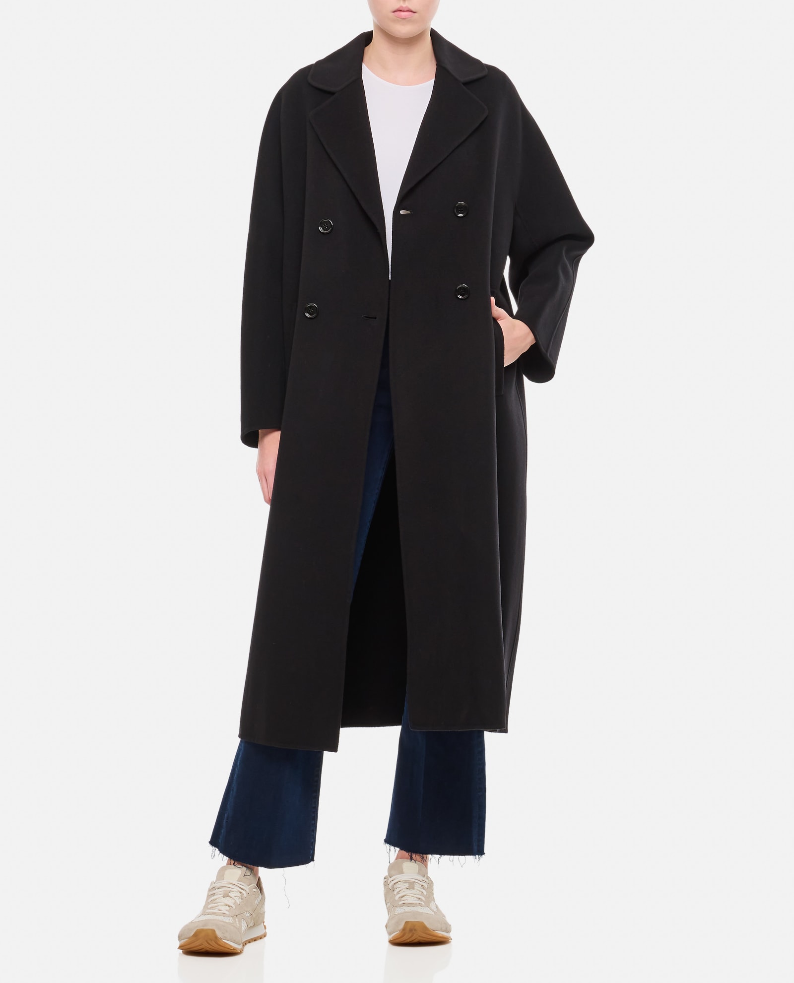 Shop 's Max Mara Capi Double Breasted Oversize Coat In Black