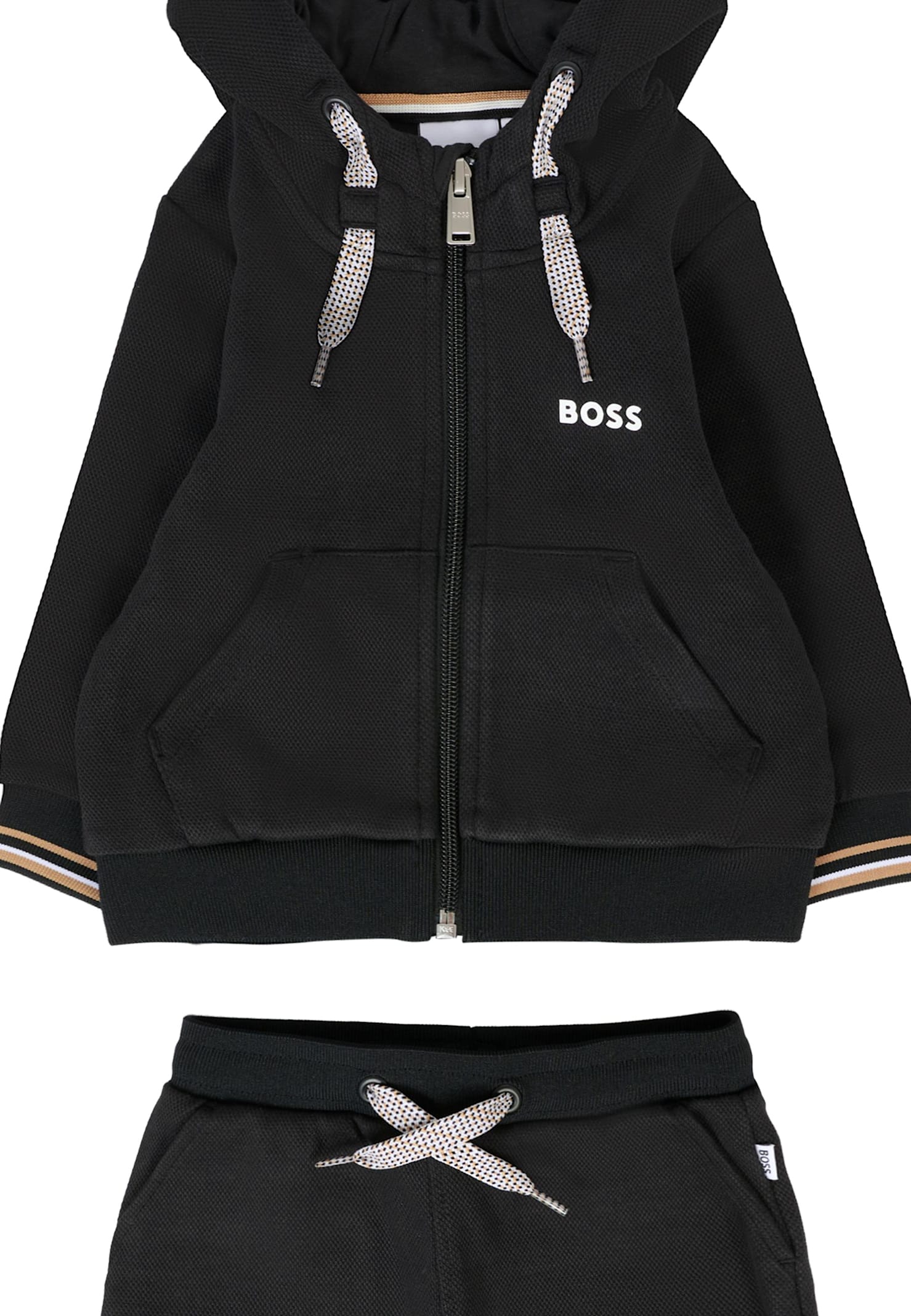 Hugo Boss Black Suit For Baby Boy With Logo In Black
