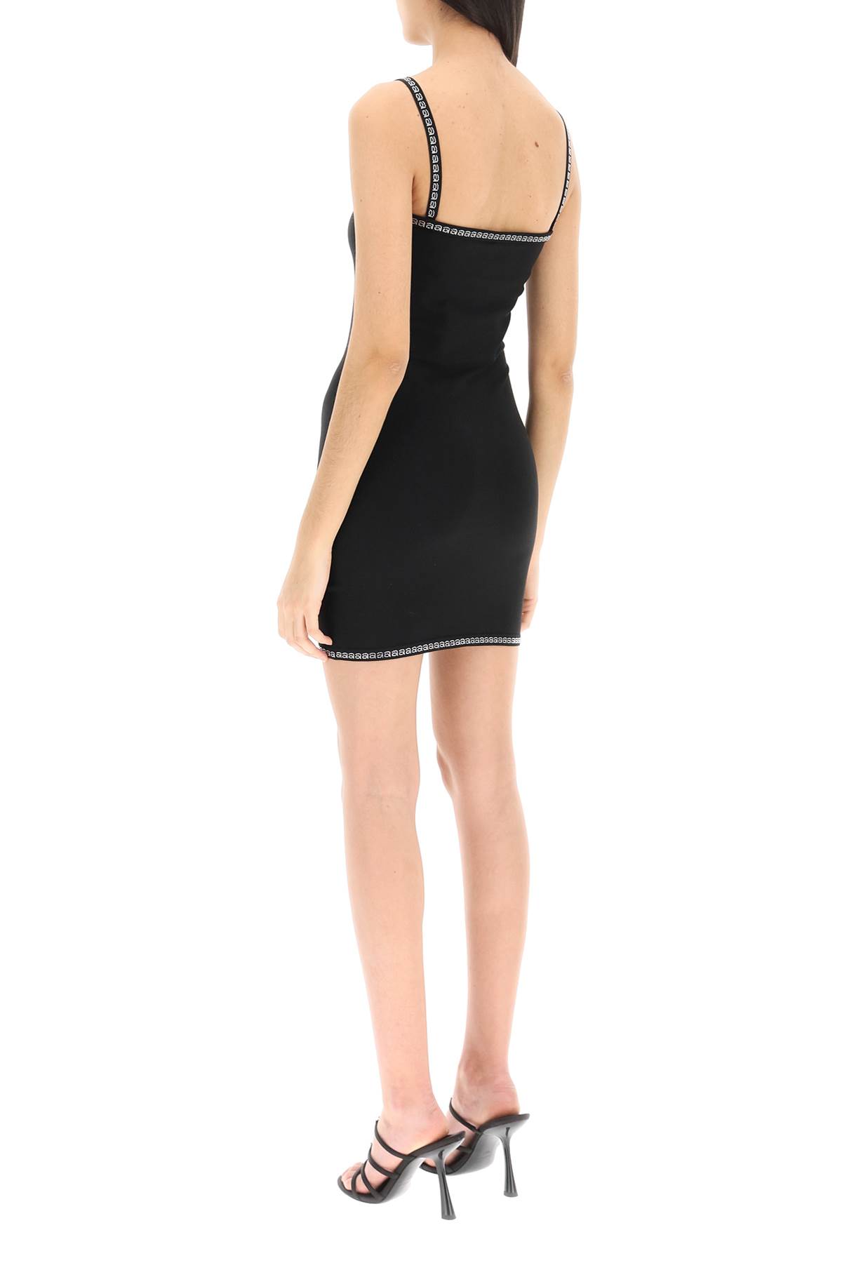 Shop Alexander Wang Mini Dress With Crystal Trims In Black (black)