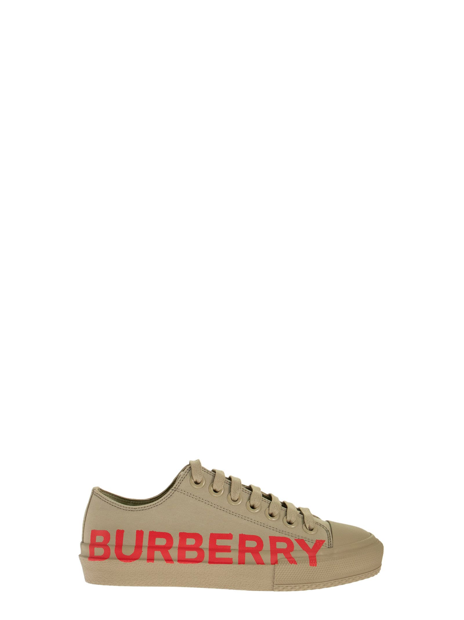 Burberry Larkhall - Logo Print Cotton Gabardine Sneakers