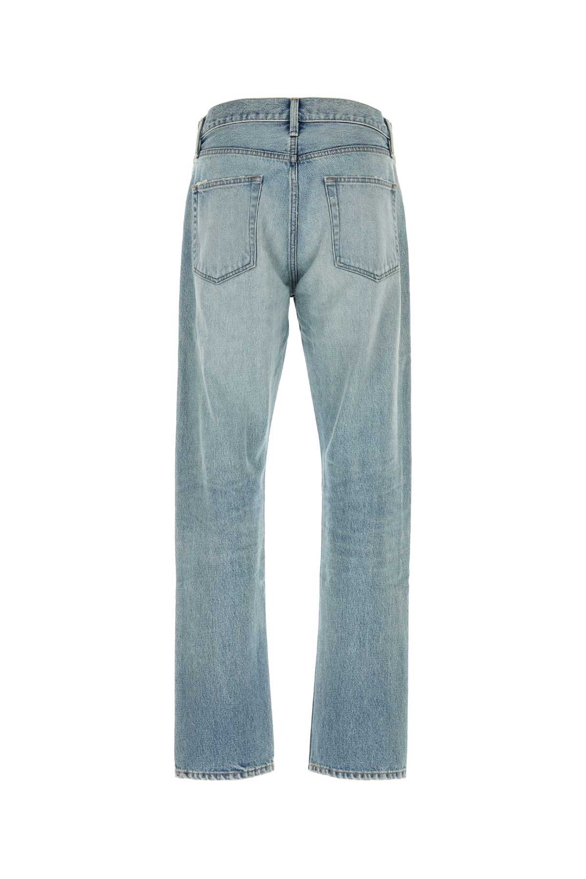 Fear Of God Straight Leg Denim Trousers With Belt Loops In Blue