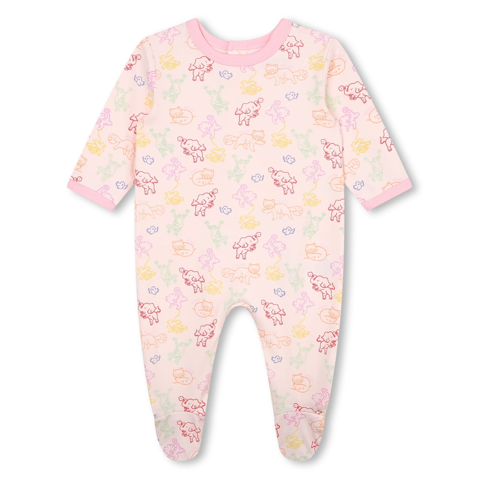 Kenzo Babies' Pajamas With Print In Pink
