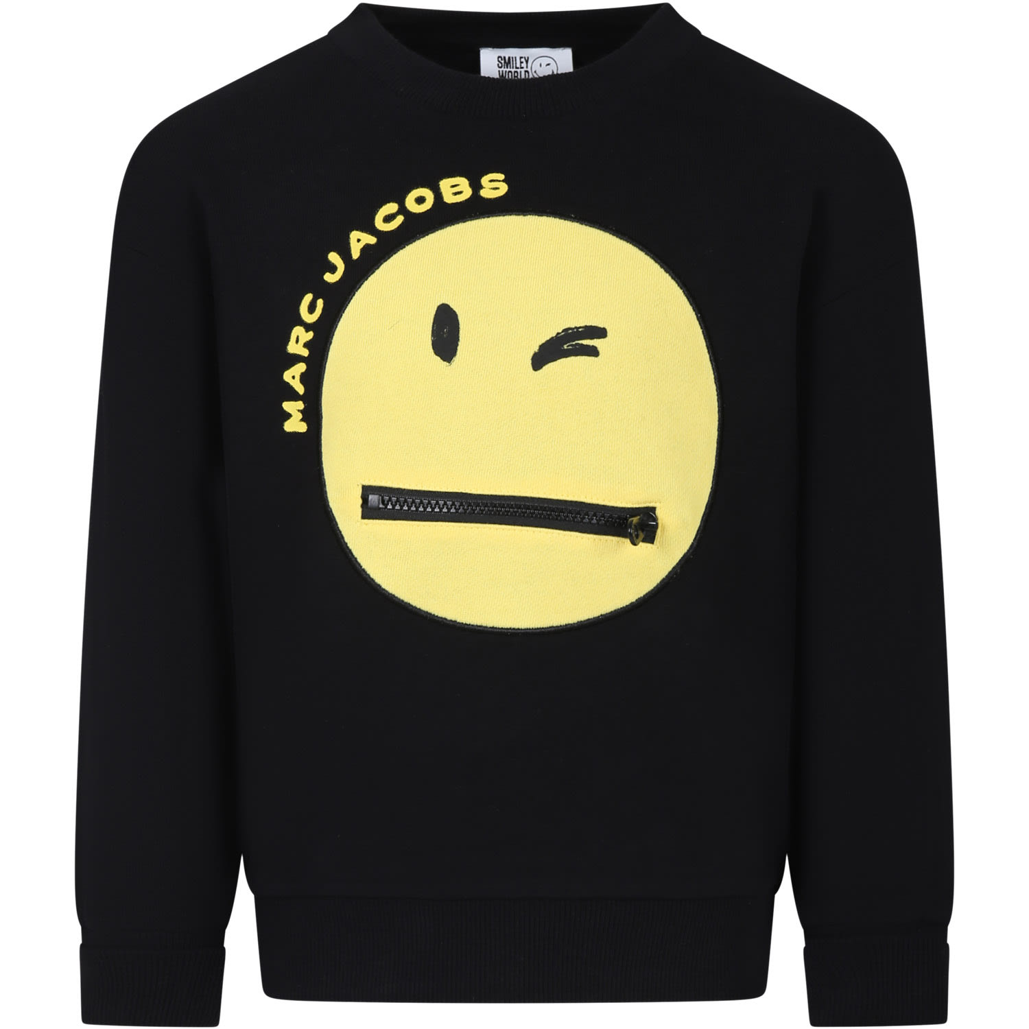 Marc Jacobs Black Sweatshirt For Kids With Smiley And Logo