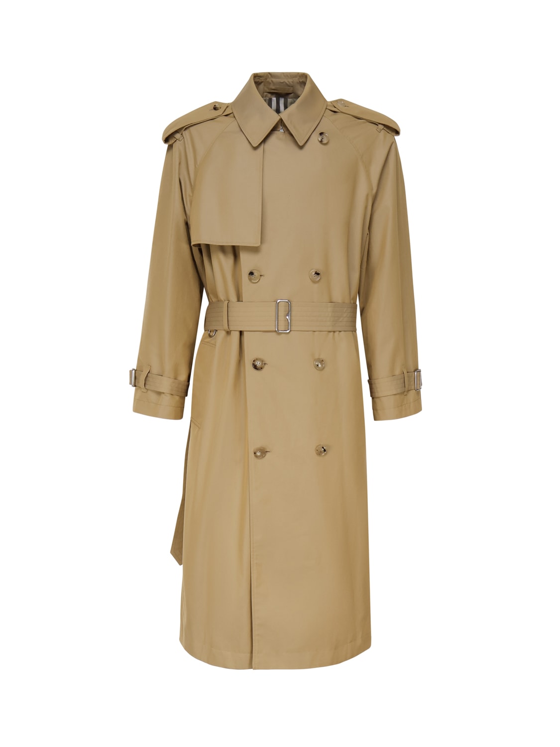 Shop Burberry Trench In Cotone In Biscuit