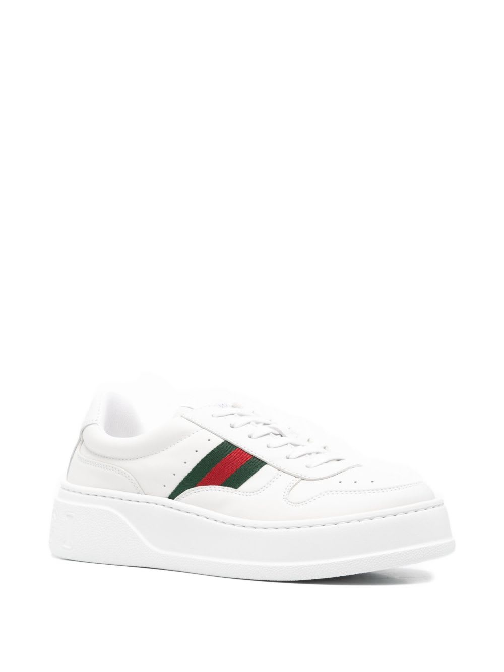 Gucci Chunky Leather Sneakers In White