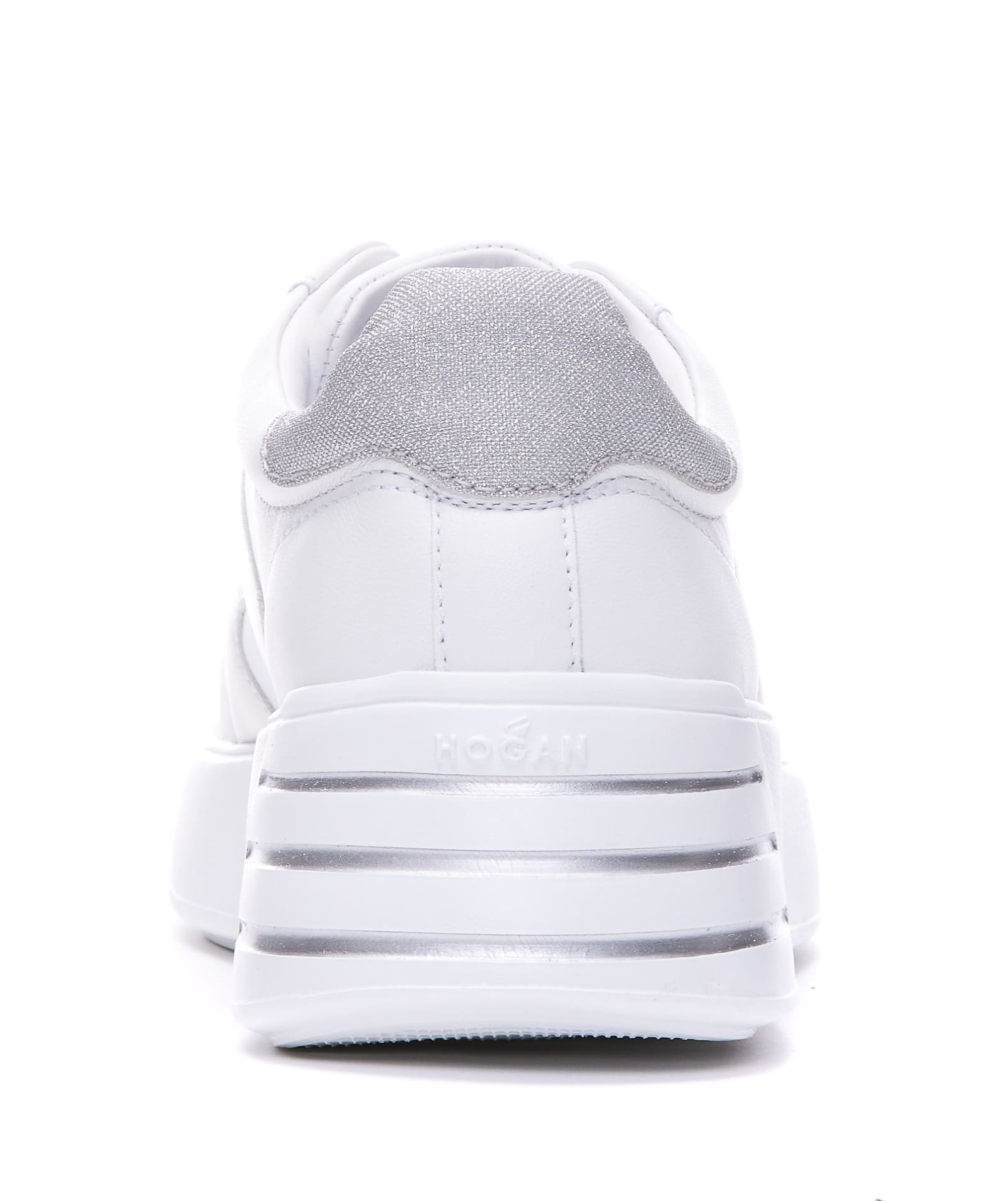 Shop Hogan Rebel Sneakers In Bianco Argento