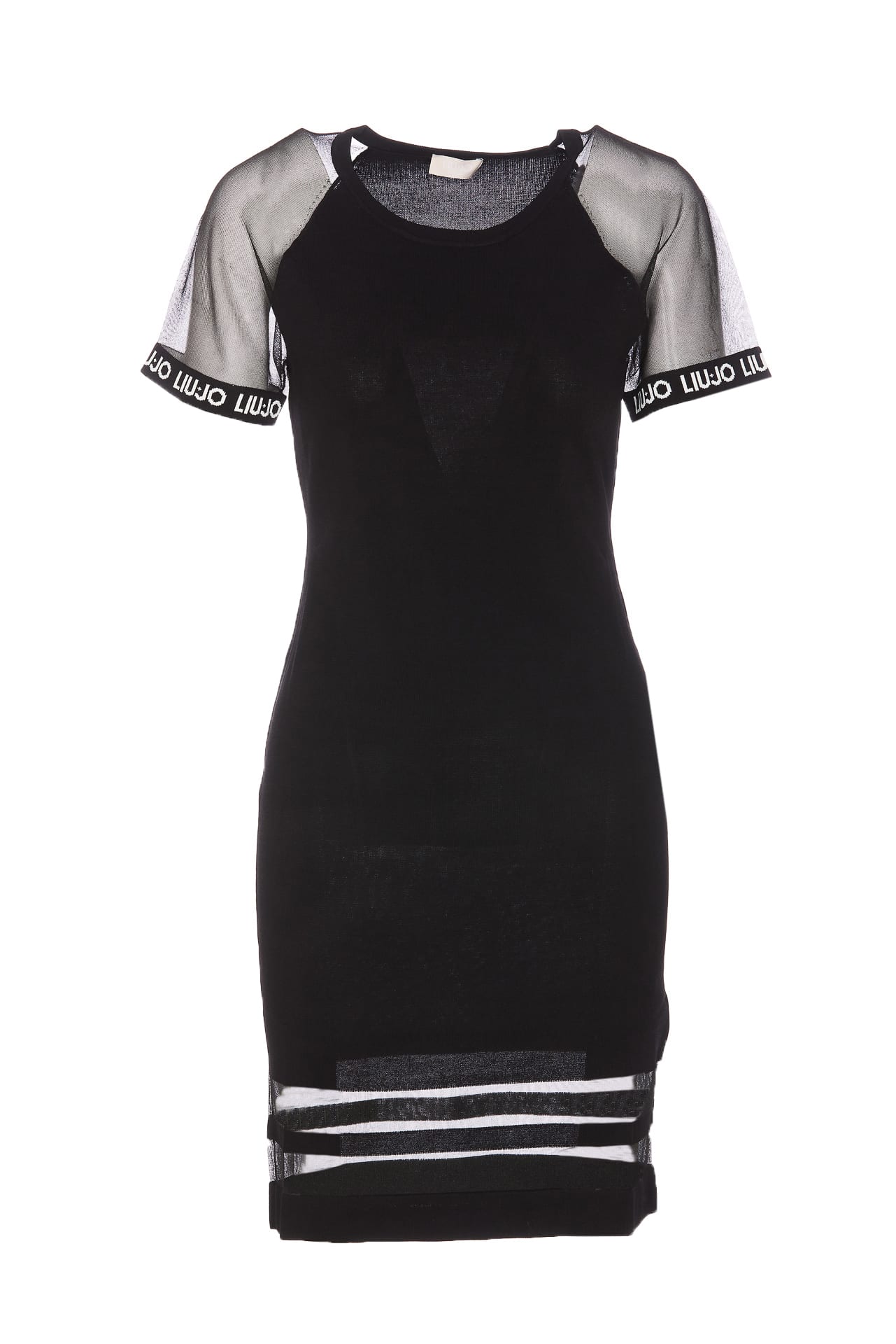 Shop Liu •jo Logo Dress In Black