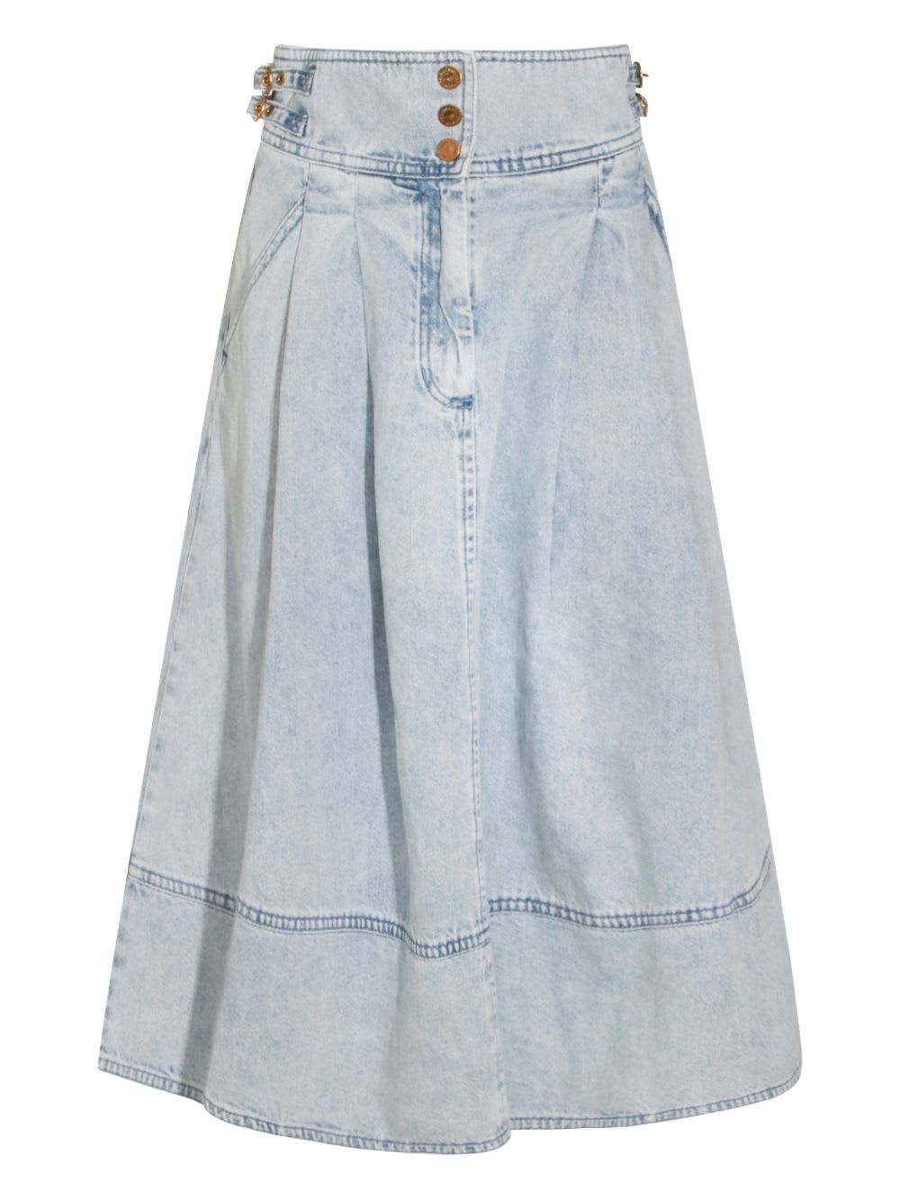 Zimmermann Denim Maxi Skirt In Blue