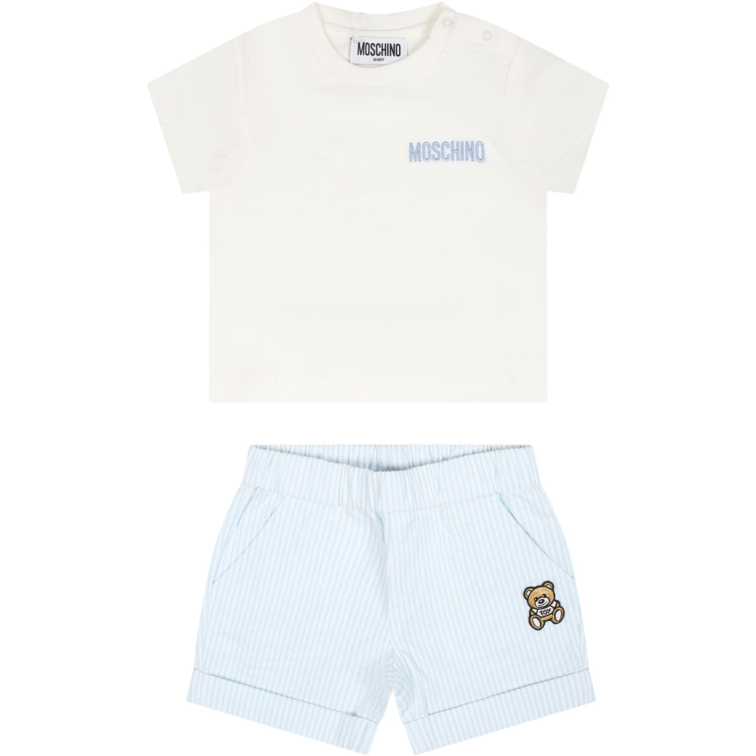Shop Moschino Multicolor Sports Suit For Baby Boy With Logo