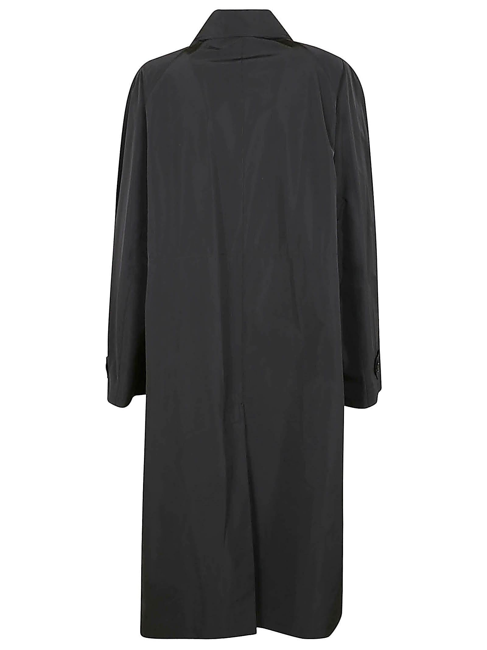 Shop Maison Flaneur Single-button Long Plain Coat In Black