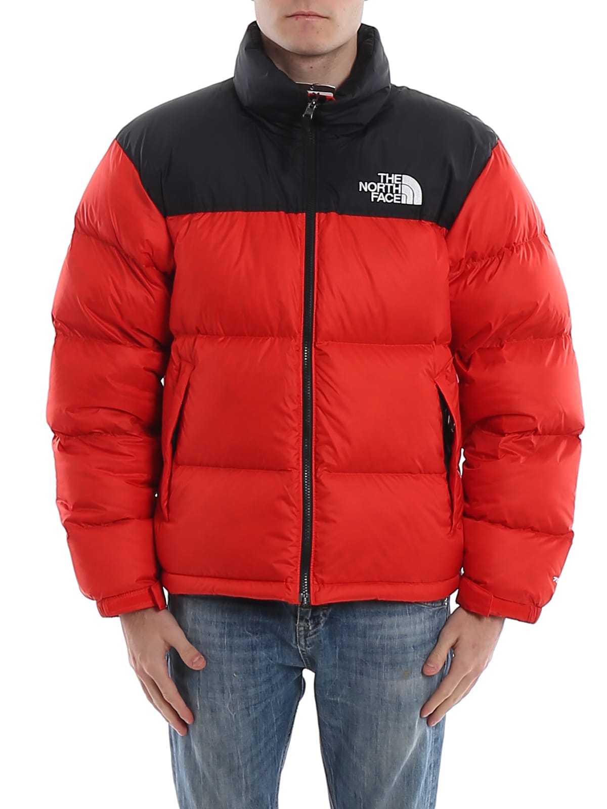 north face red puffer coat