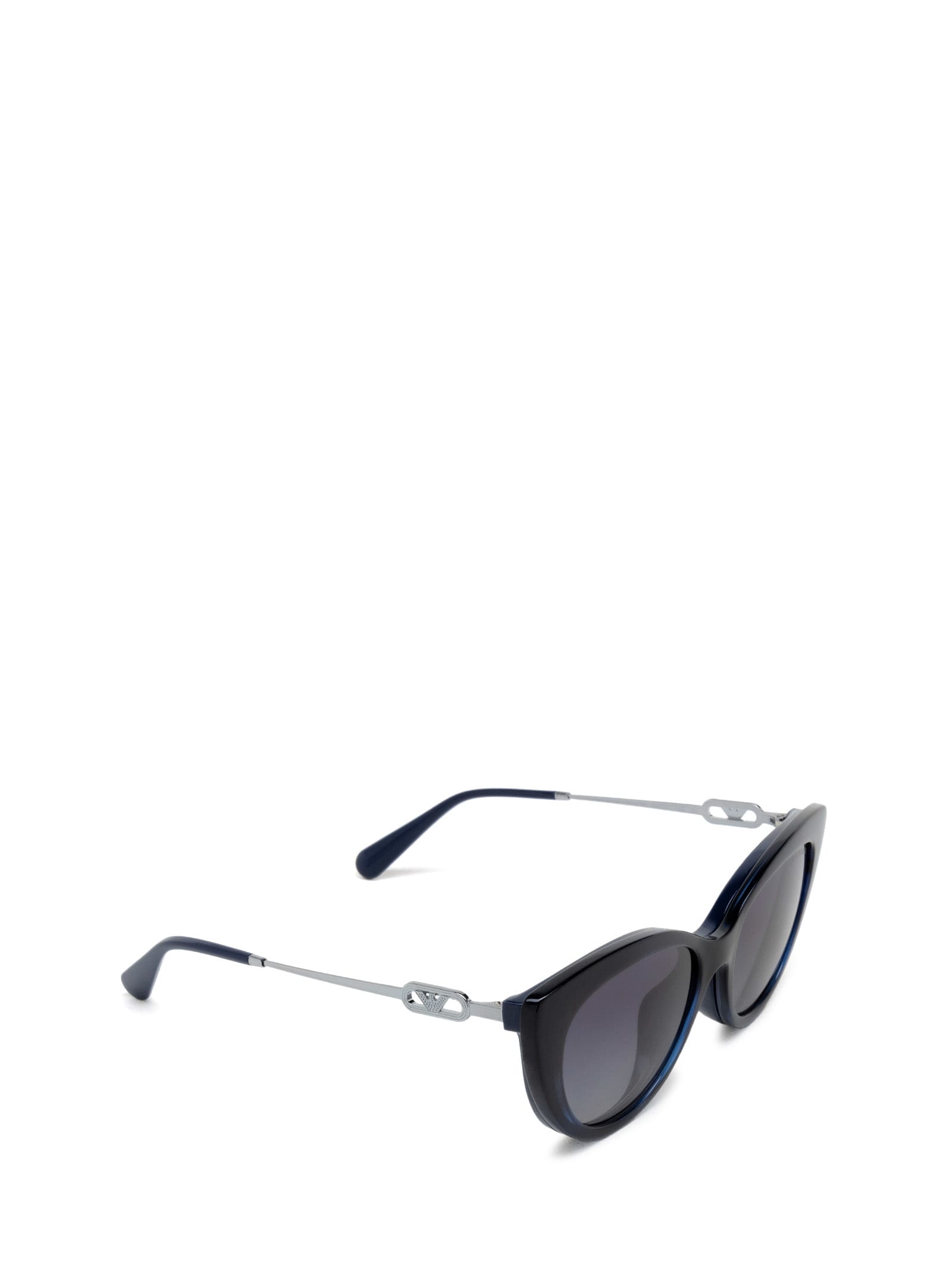 Shop Emporio Armani Ea4213u Shiny Blue Sunglasses