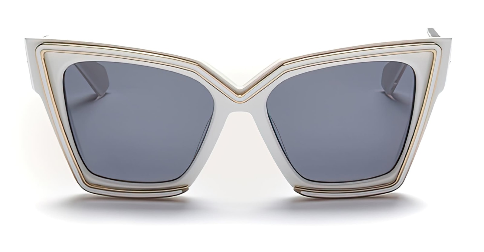 Shop Valentino V-grace - White / Light Gold Sunglasses