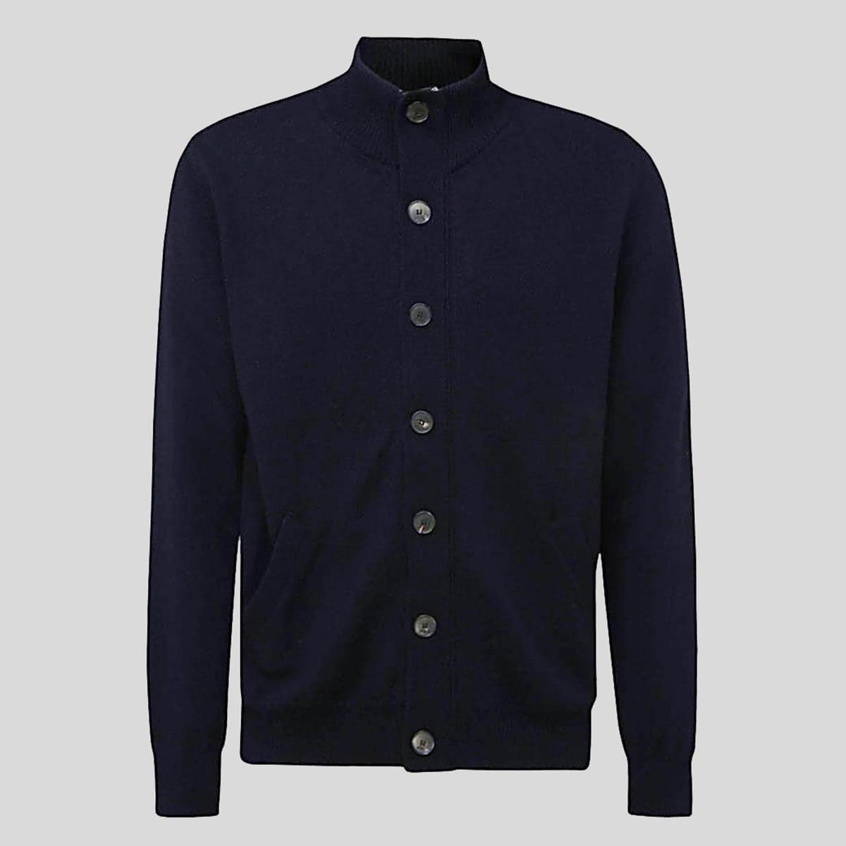 Shop Brioni Navy Cashmere Cardigan In Blue