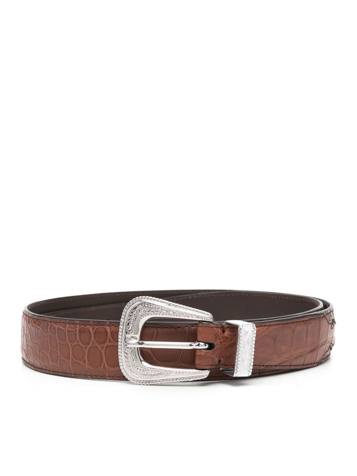 Shop Brunello Cucinelli Leather Belt In Cuir