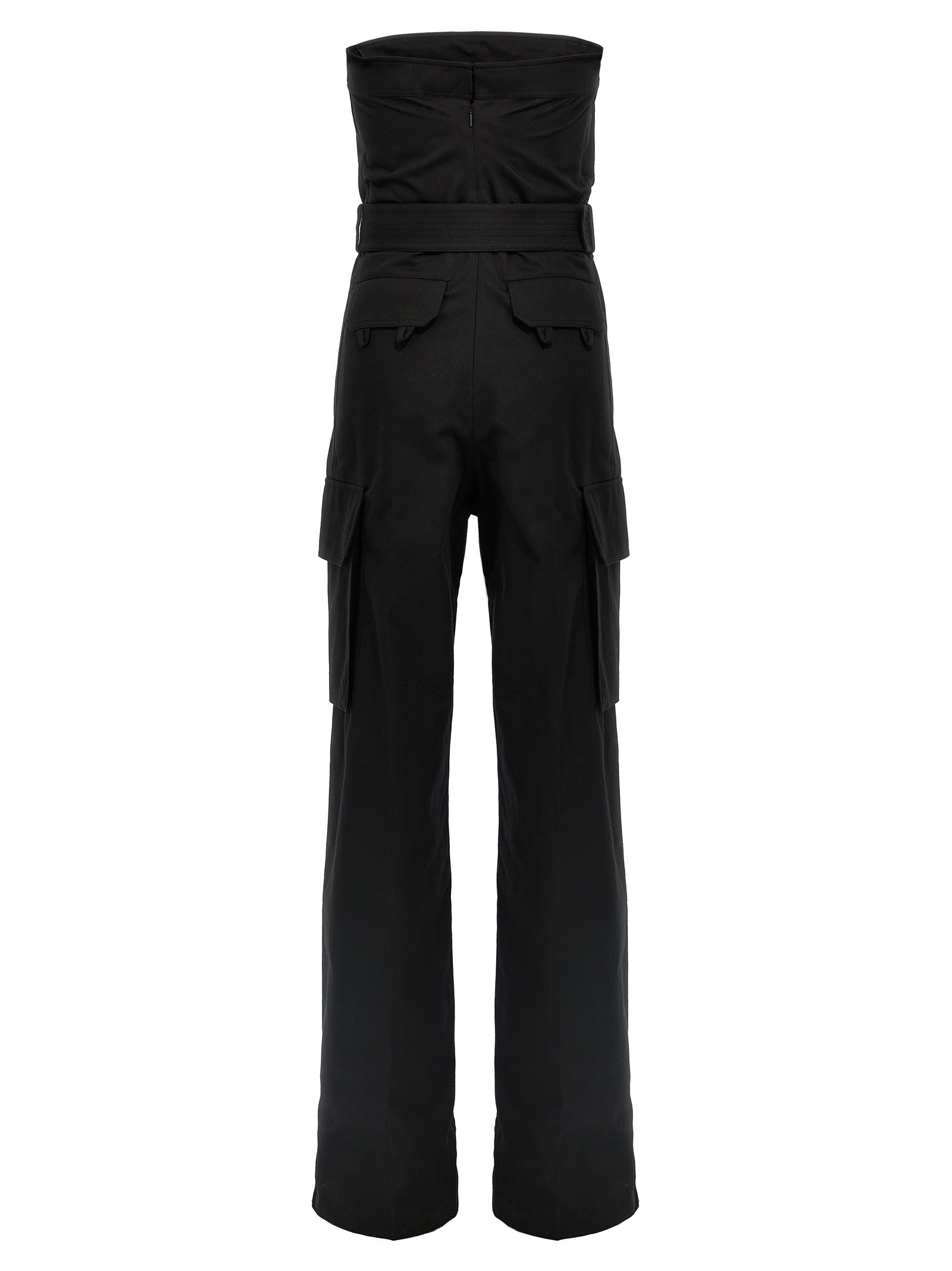 Shop Saint Laurent Cassandre Bustier Jumpsuit In Black