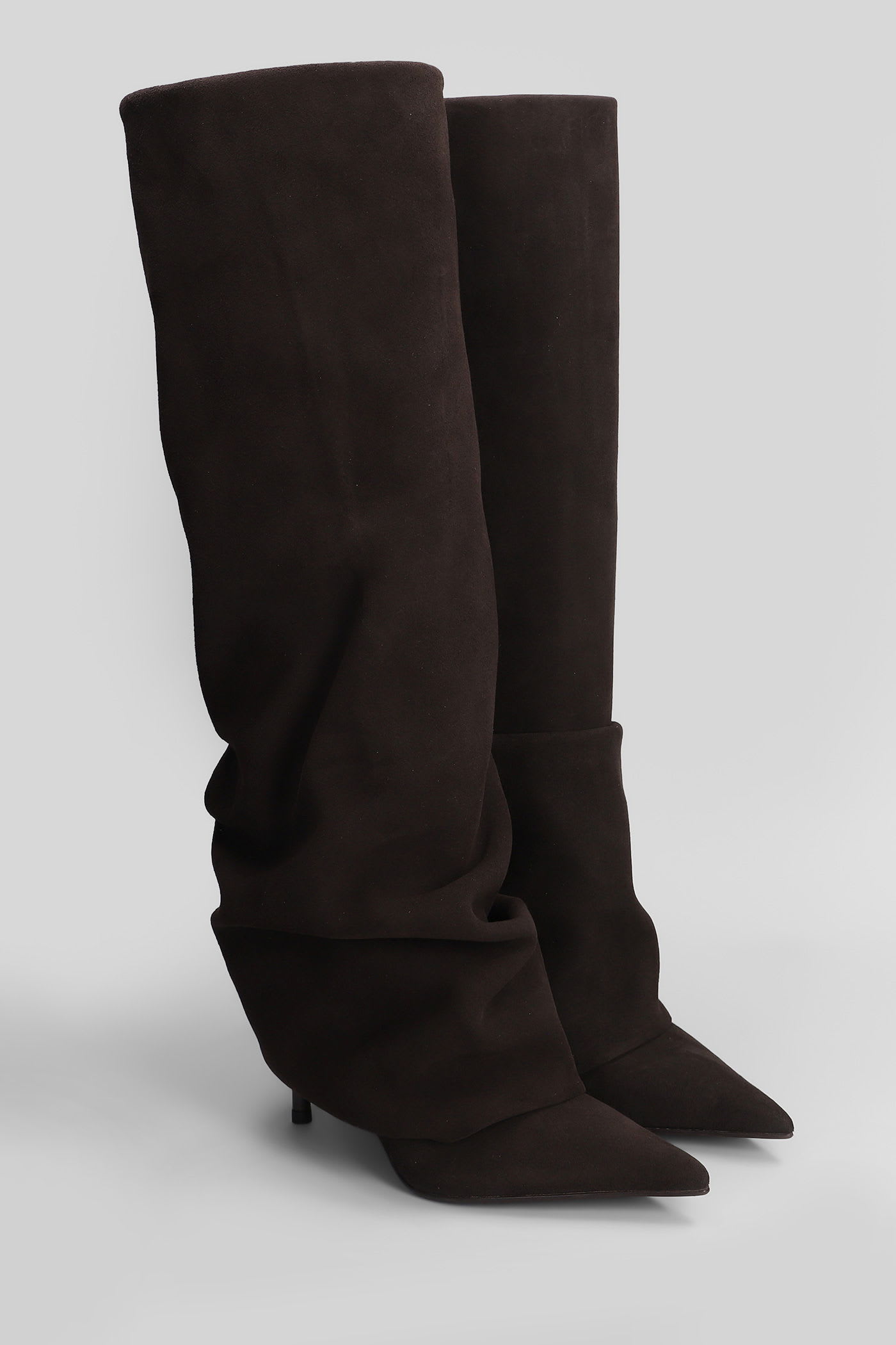 Le Silla Andy High Heels Boots In Brown Suede In Brown