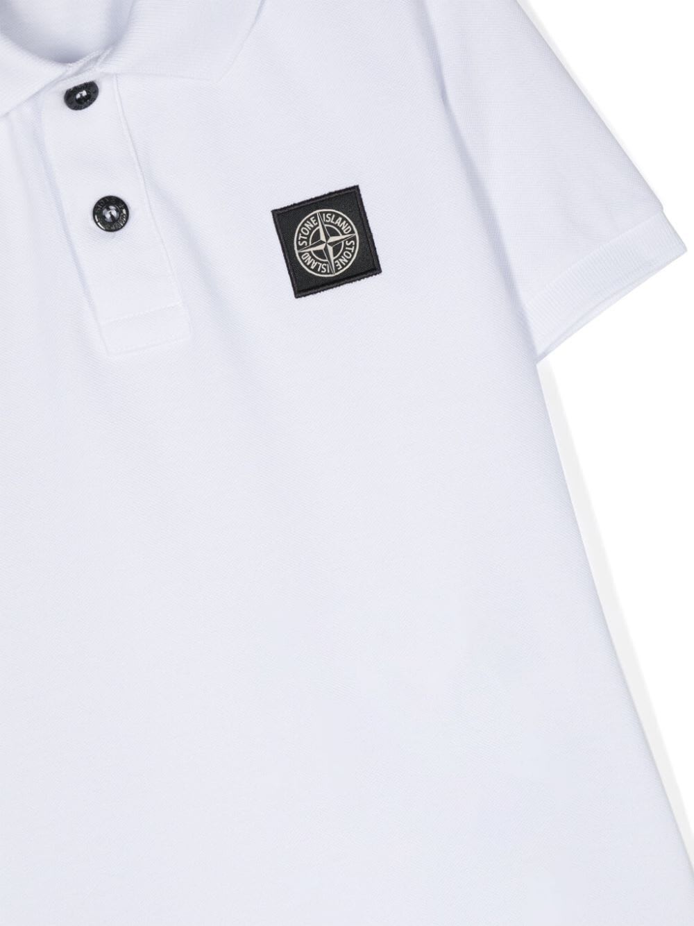 Shop Stone Island Junior Polo Shirt In White