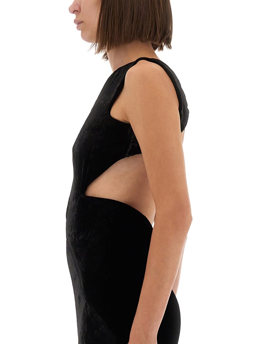 Rick Owens Open Back Gown Dress In Black