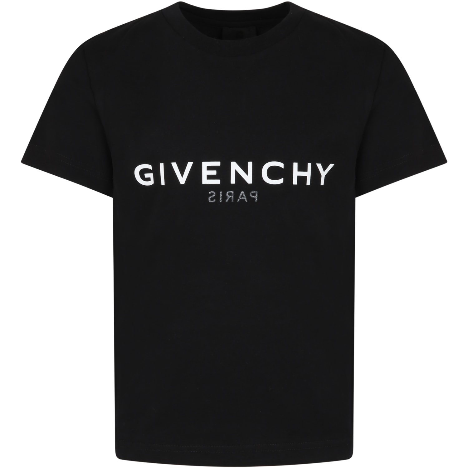 Givenchy Black T-shirt For Kids With White Logo