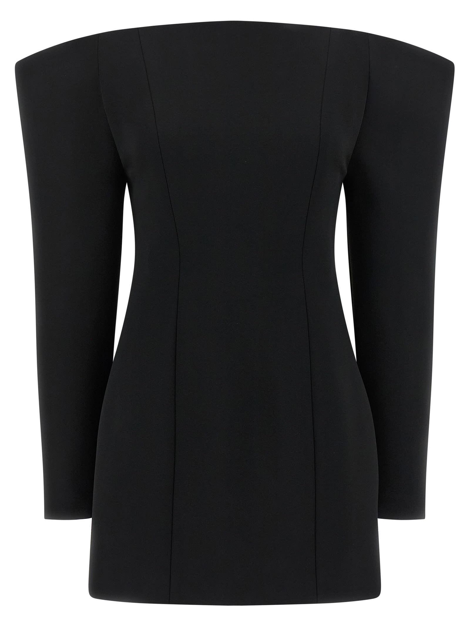 Stella Mccartney Off-the-shoulder Structured Corset Mini Dress In Black