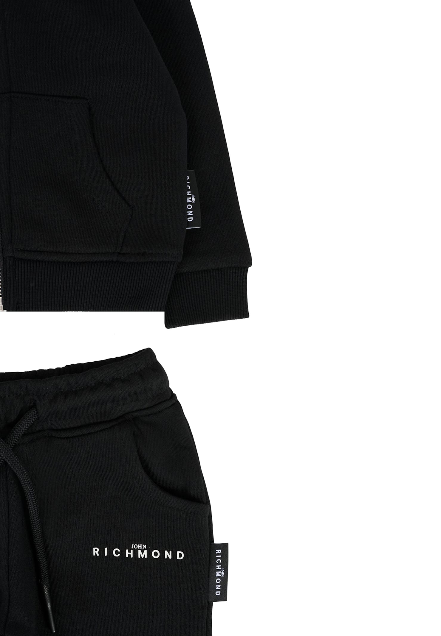 Richmond Black Suit For Babykids With Logo In Black