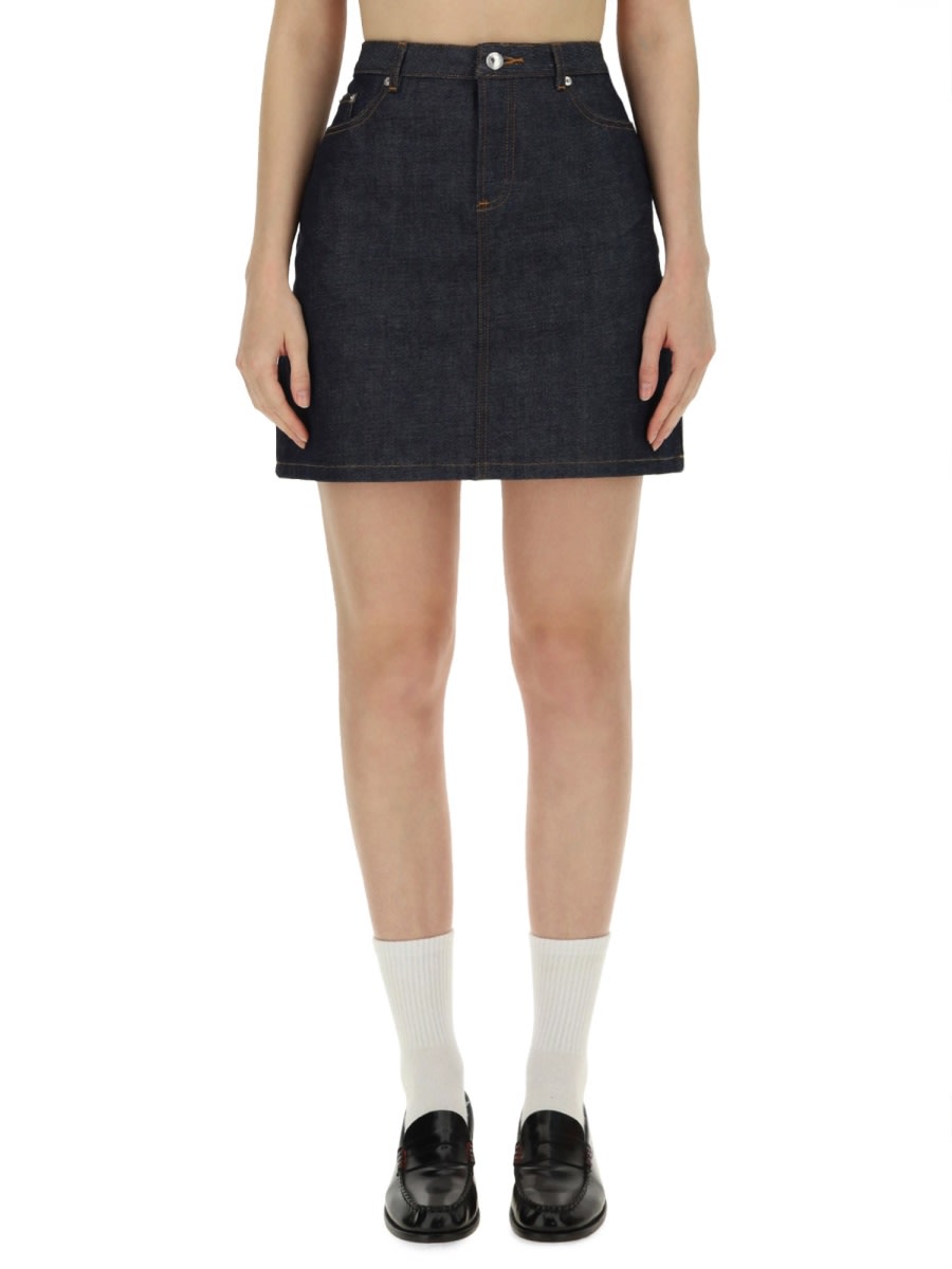 Shop Apc Mini Skirt In Blue