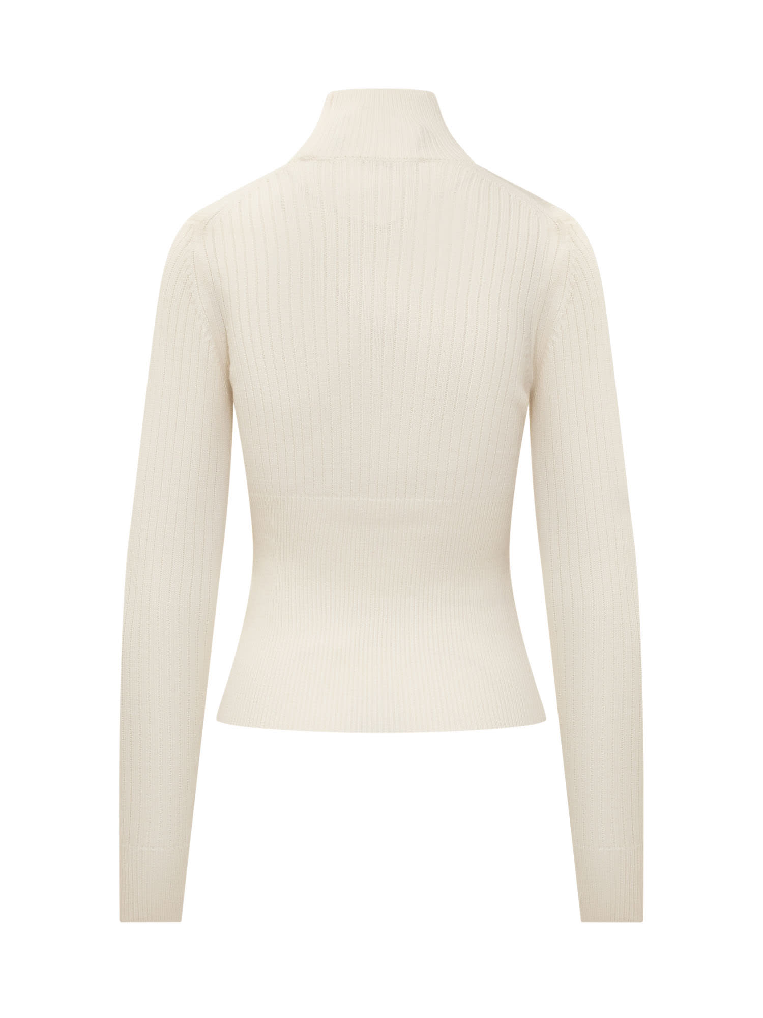 Shop Casablanca Ribbed Sweater In White