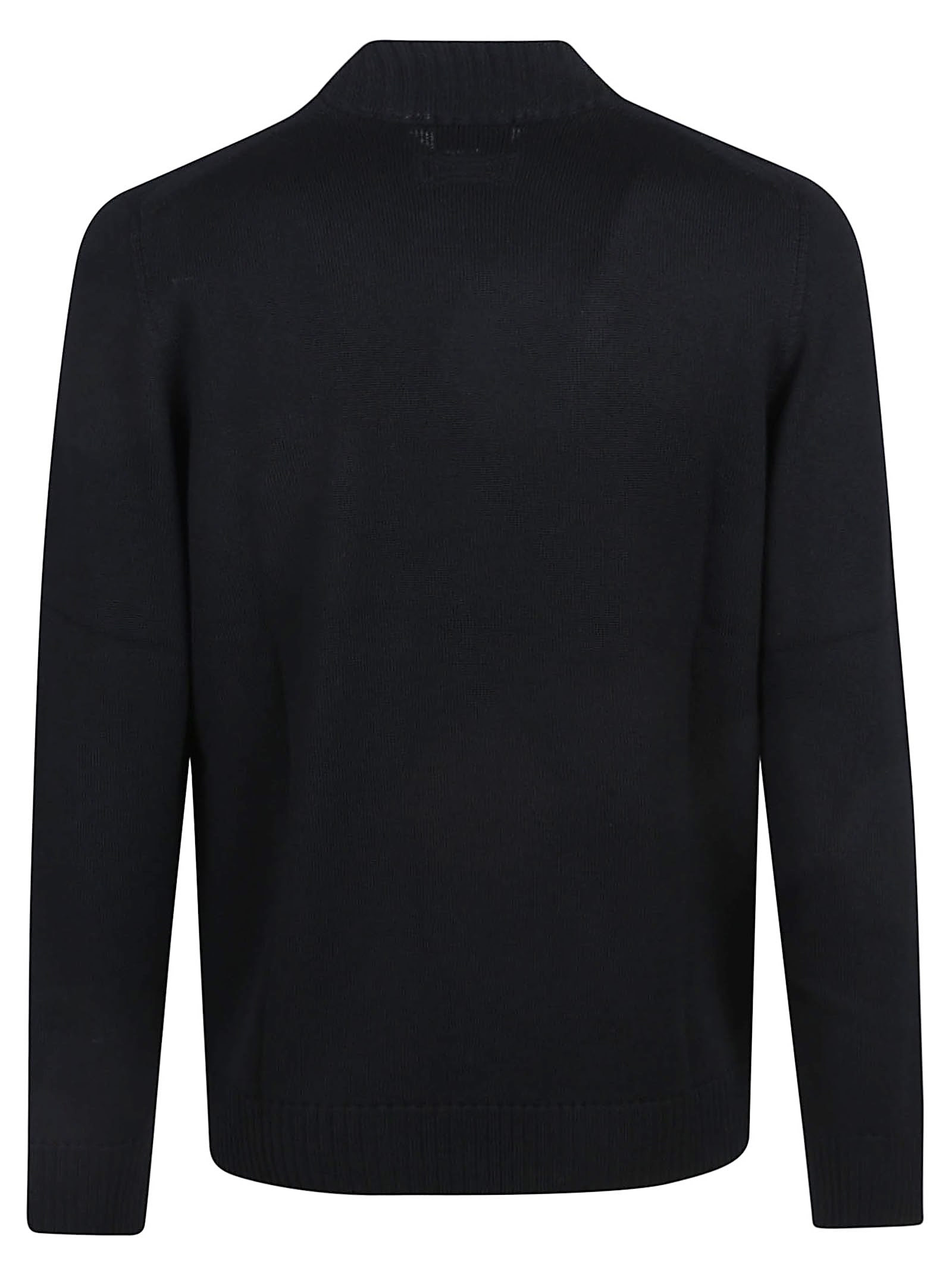 Drumohr Mock-neck Wool Sweater In Black