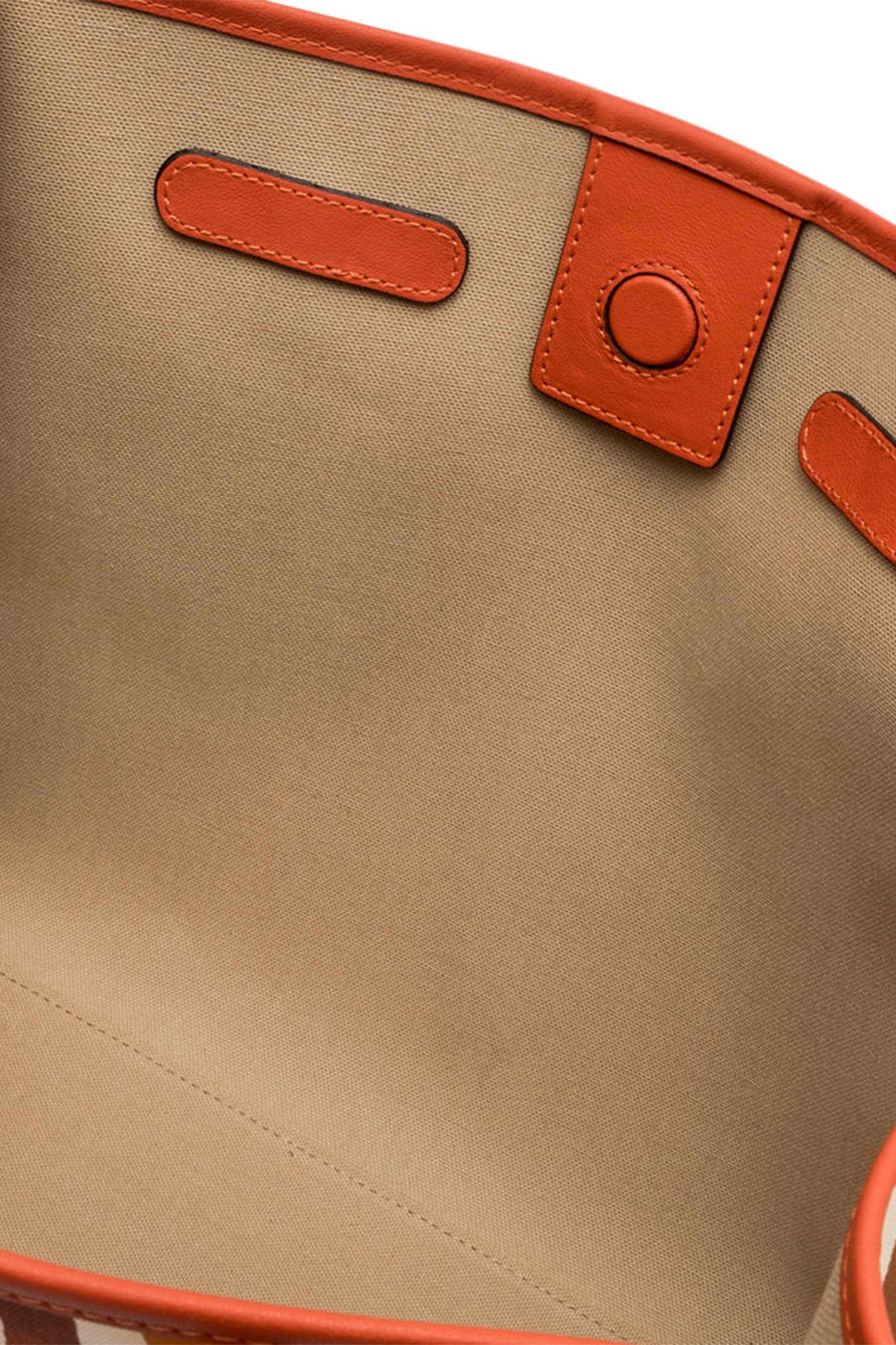 Gianni Chiarini Marcella Canvas And Leather Shopping Bag In Orange